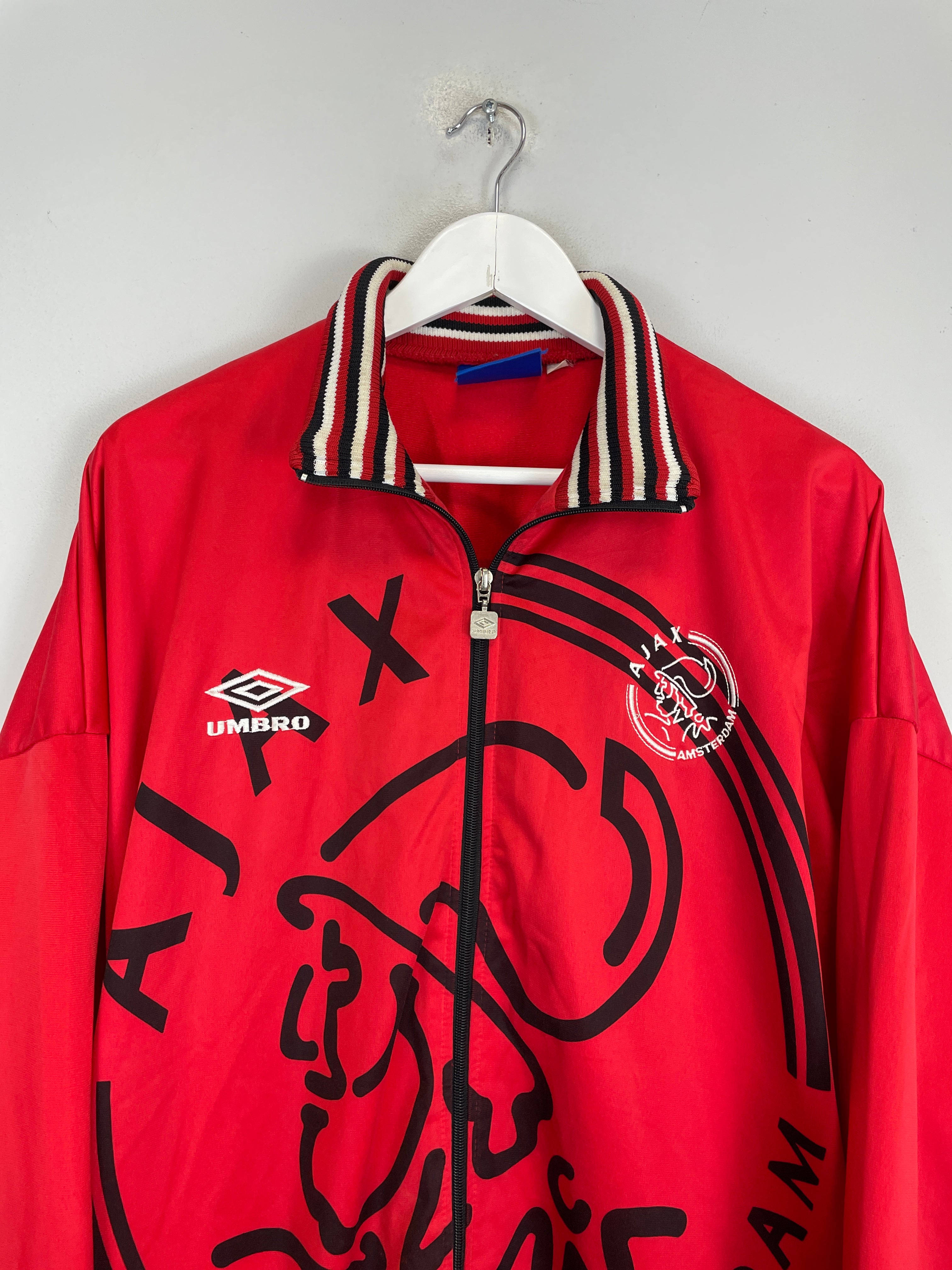 Shop 1995/96 AJAX TRACK JACKET (XL) UMBRO, classic football shirts, vintage football shirts & retro soccer jerseys at Cult Kits
