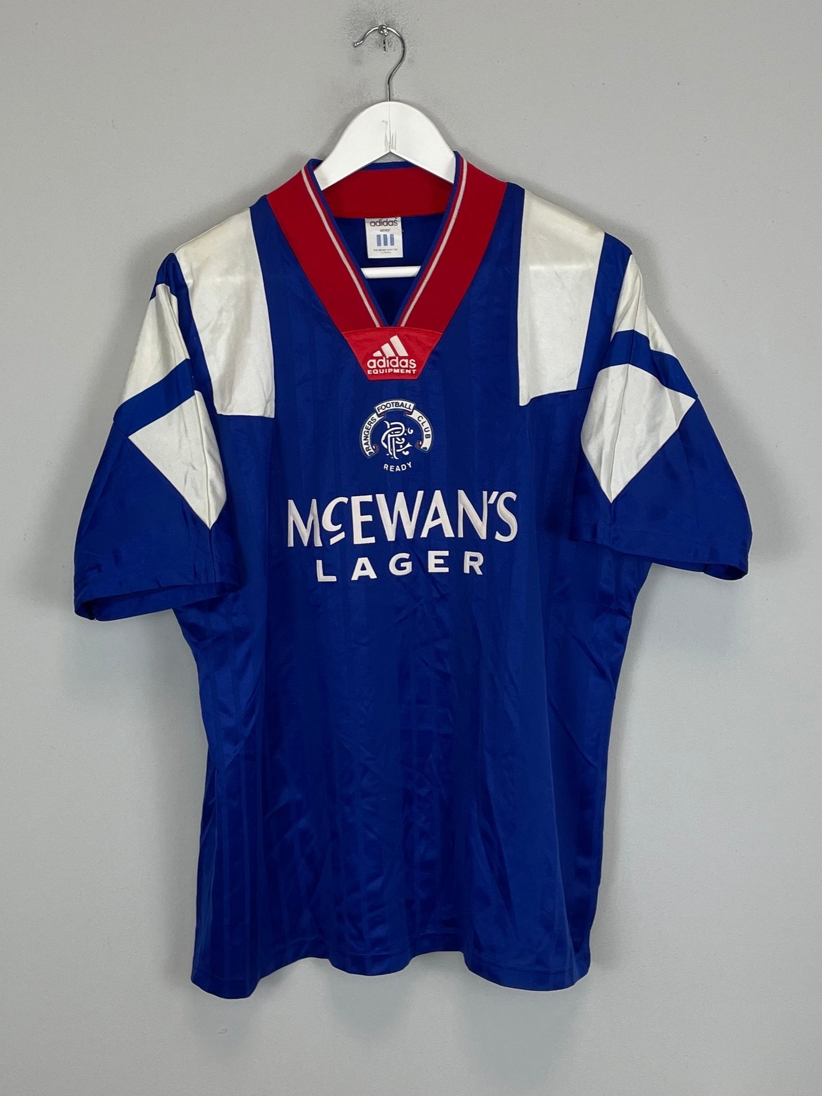 Shop 1992/94 RANGERS HOME SHIRT (M) ADIDAS, classic football shirts, vintage football shirts & retro soccer jerseys at Cult Kits