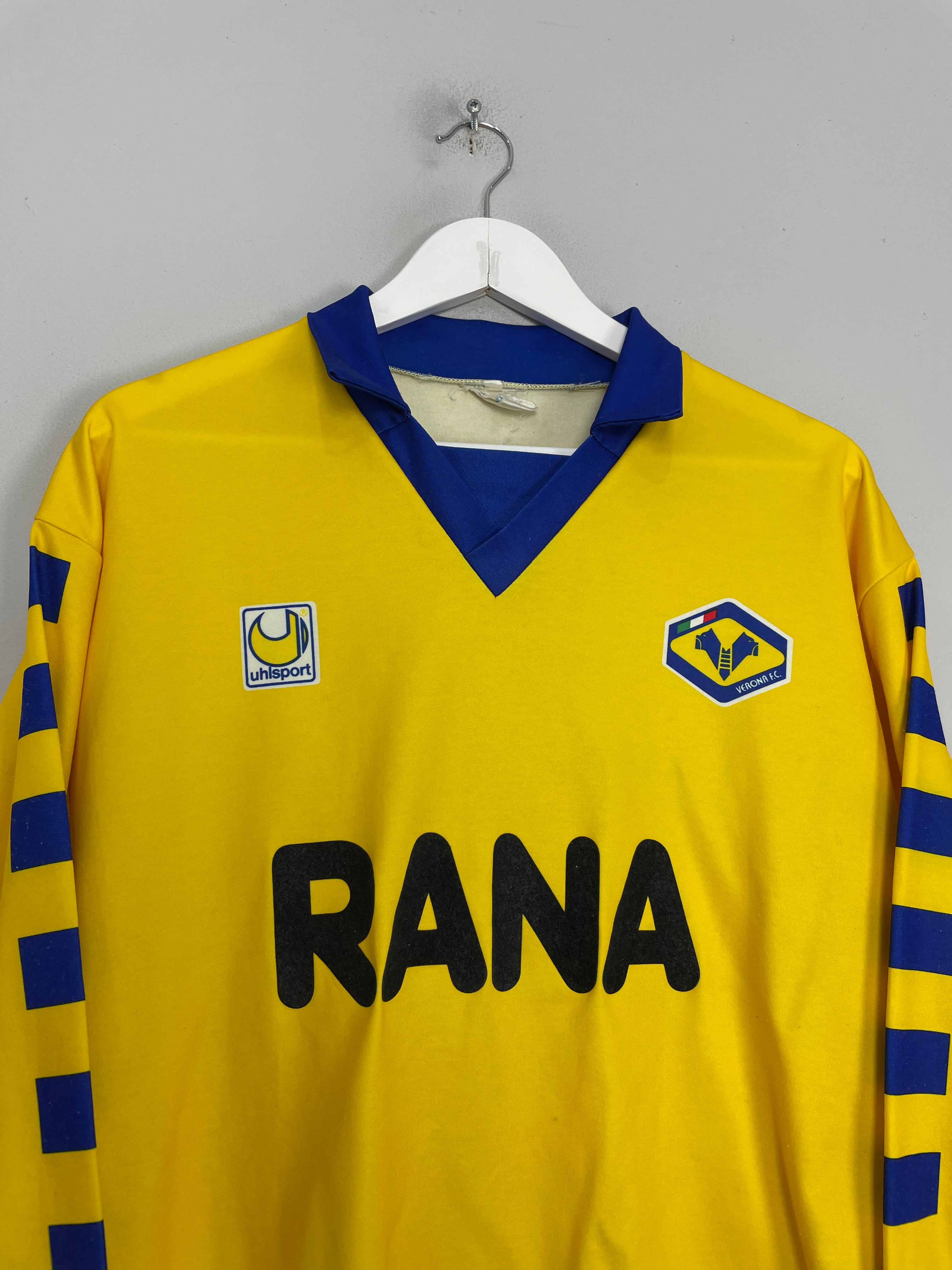 Shop 1991/92 HELLAS VERONA #7 L/S AWAY SHIRT (L) UHLSPORT, classic football shirts, vintage football shirts & retro soccer jerseys at Cult Kits