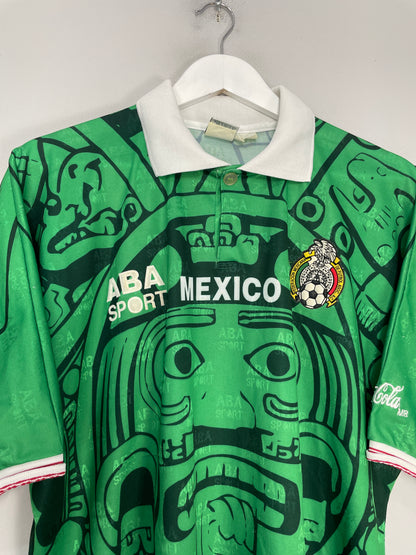1998 MEXICO *SQUAD SIGNED* HOME SHIRT (L) ABA SPORT