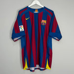 Shop 2005/06 BARCELONA RONALDINHO #10 HOME SHIRT (L) NIKE, classic football shirts, vintage football shirts & retro soccer jerseys at Cult Kits