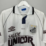 Shop 1998/99 SANTOS #10 HOME SHIRT (M) UMBRO, classic football shirts, vintage football shirts & retro soccer jerseys at Cult Kits