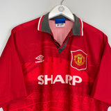 Shop 1994/96 MANCHESTER UNITED CANTONA #7 HOME SHIRT (XL) UMBRO, classic football shirts, vintage football shirts & retro soccer jerseys at Cult Kits