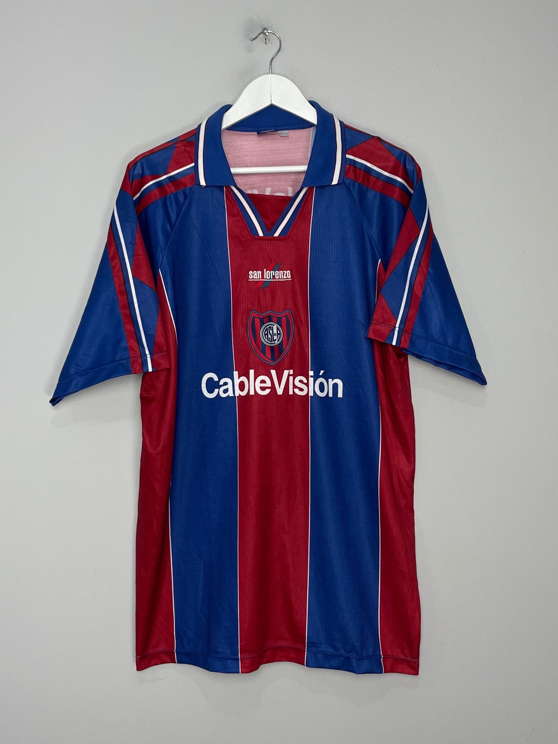 Shop 1999/00 SAN LORENZO #22 HOME SHIRT (XL) MEBAL, classic football shirts, vintage football shirts & retro soccer jerseys at Cult Kits
