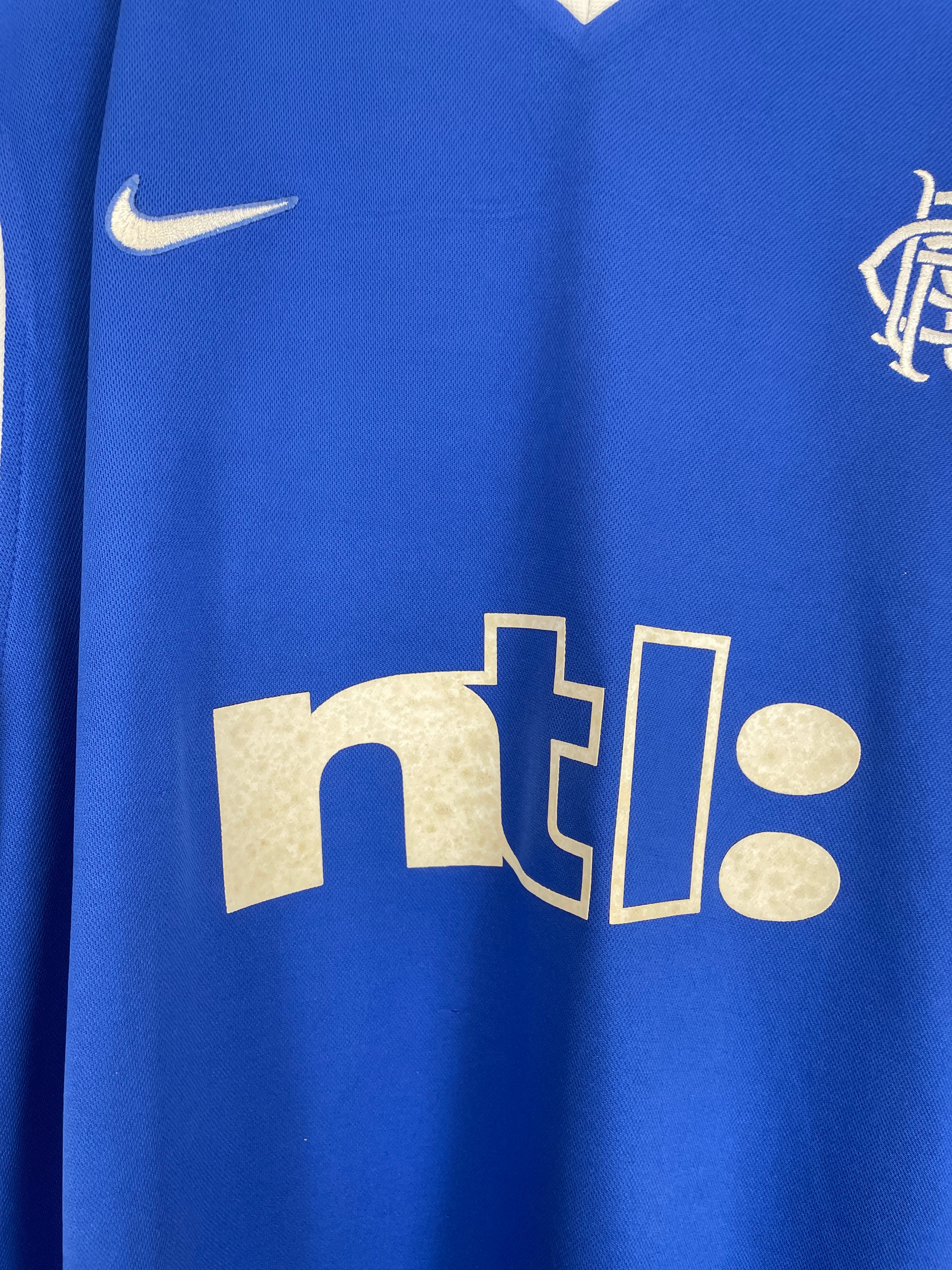 Shop 1999/01 RANGERS R DE BOER #14 HOME SHIRT (XL) NIKE, classic football shirts, vintage football shirts & retro soccer jerseys at Cult Kits