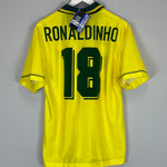 Shop 1994/95 BRAZIL RONALDINHO #18 *BNWT* HOME SHIRT (M) UMBRO, classic football shirts, vintage football shirts & retro soccer jerseys at Cult Kits