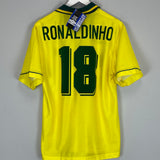 Shop 1994/95 BRAZIL RONALDINHO #18 *BNWT* HOME SHIRT (M) UMBRO, classic football shirts, vintage football shirts & retro soccer jerseys at Cult Kits