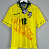 Shop 1994/95 BRAZIL RONALDINHO #18 *BNWT* HOME SHIRT (M) UMBRO, classic football shirts, vintage football shirts & retro soccer jerseys at Cult Kits