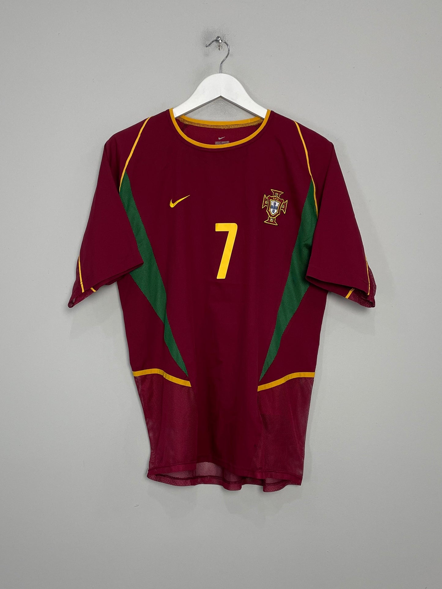 2002/04 PORTUGAL FIGO #7 *PLAYER ISSUE* HOME SHIRT (M) NIKE
