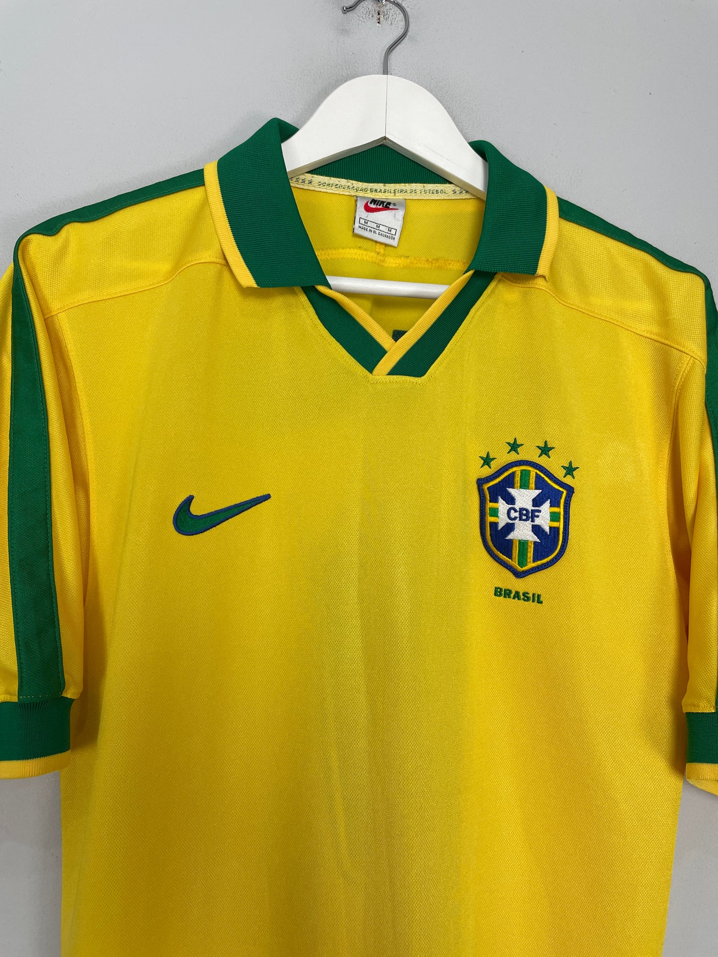 1997/98 BRAZIL RONALDO #9 HOME SHIRT (M) NIKE