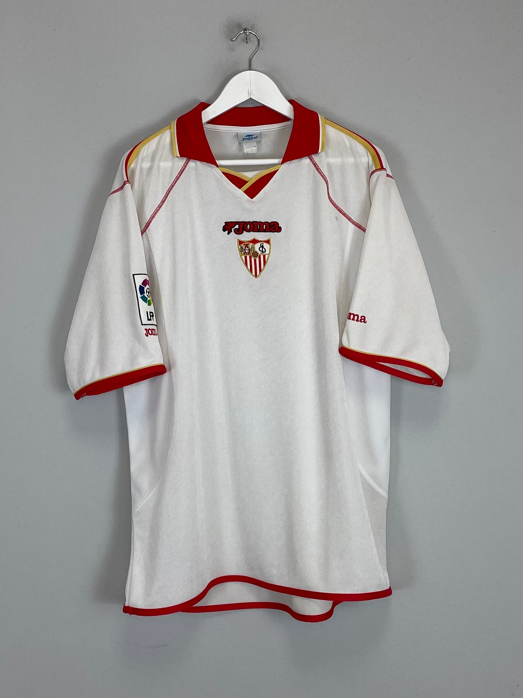 Shop 2001/02 SEVILLA HOME SHIRT (XL) JOMA, classic football shirts, vintage football shirts & retro soccer jerseys at Cult Kits