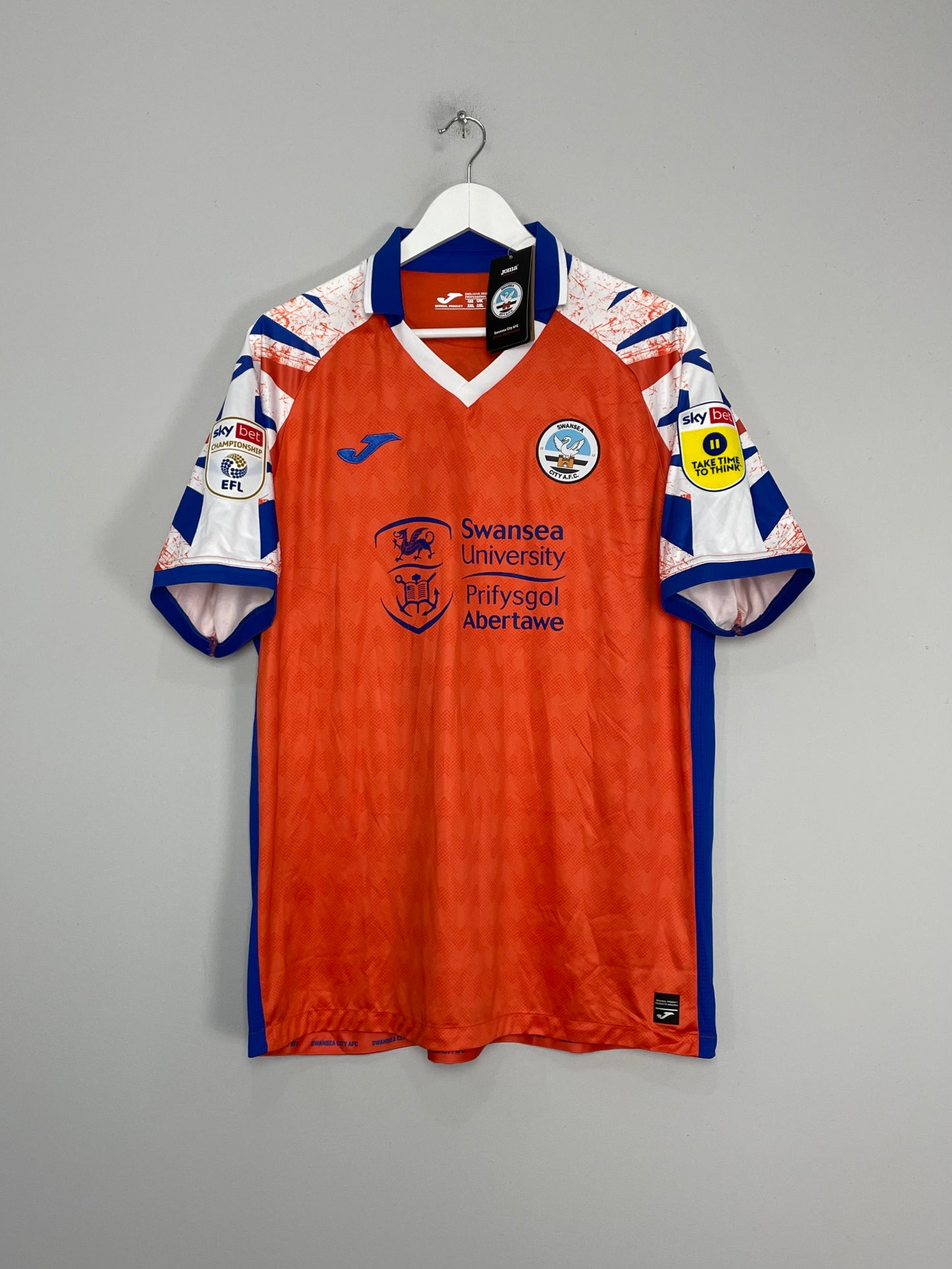 2022/23 SWANSEA GRIMES #8 *BNWT* AWAY SHIRT (XXL) JOMA