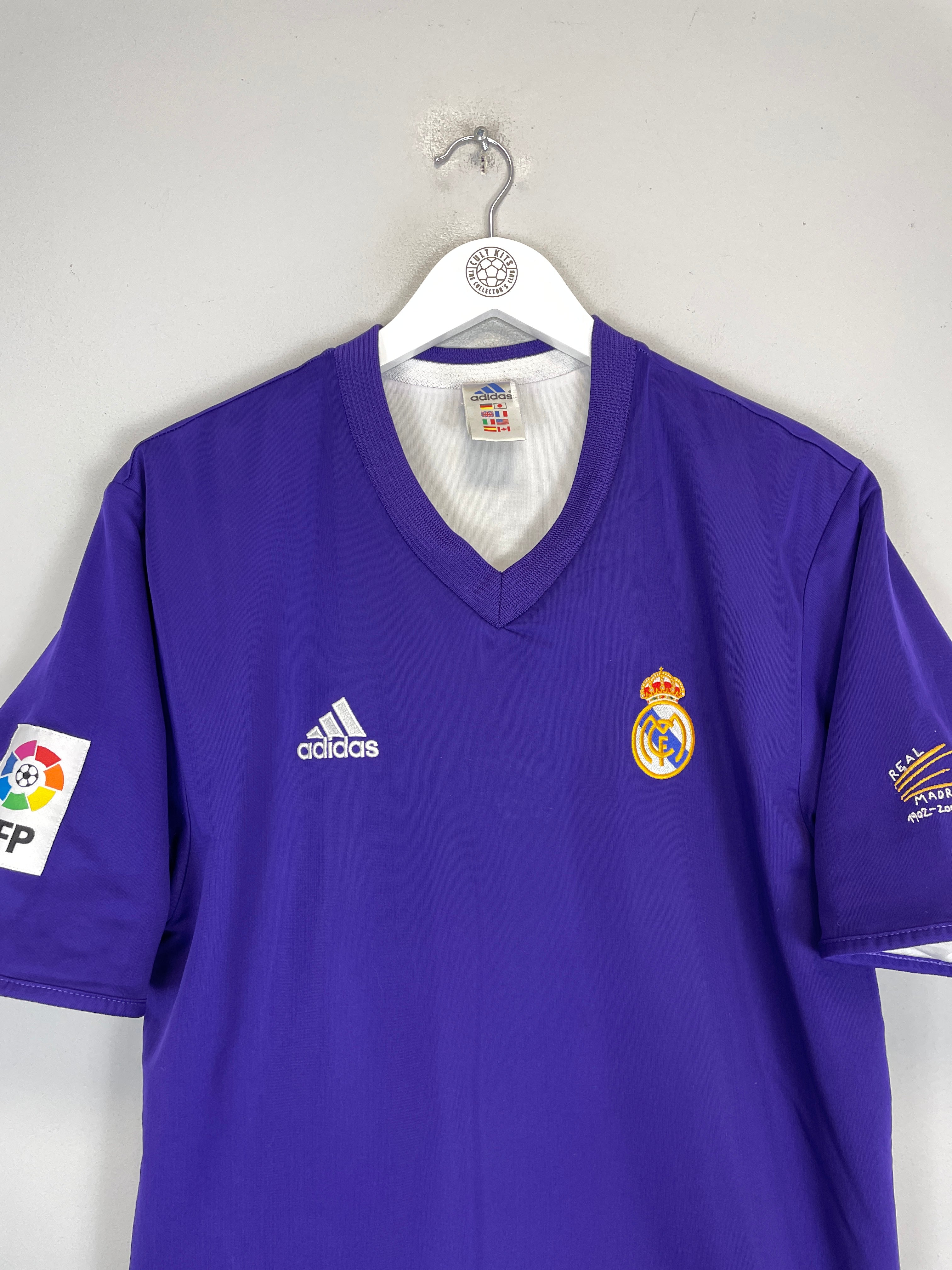Shop 2001/02 REAL MADRID ZIDANE #5 *CENTENARY* THIRD SHIRT (L) ADIDAS, classic football shirts, vintage football shirts & retro soccer jerseys at Cult Kits