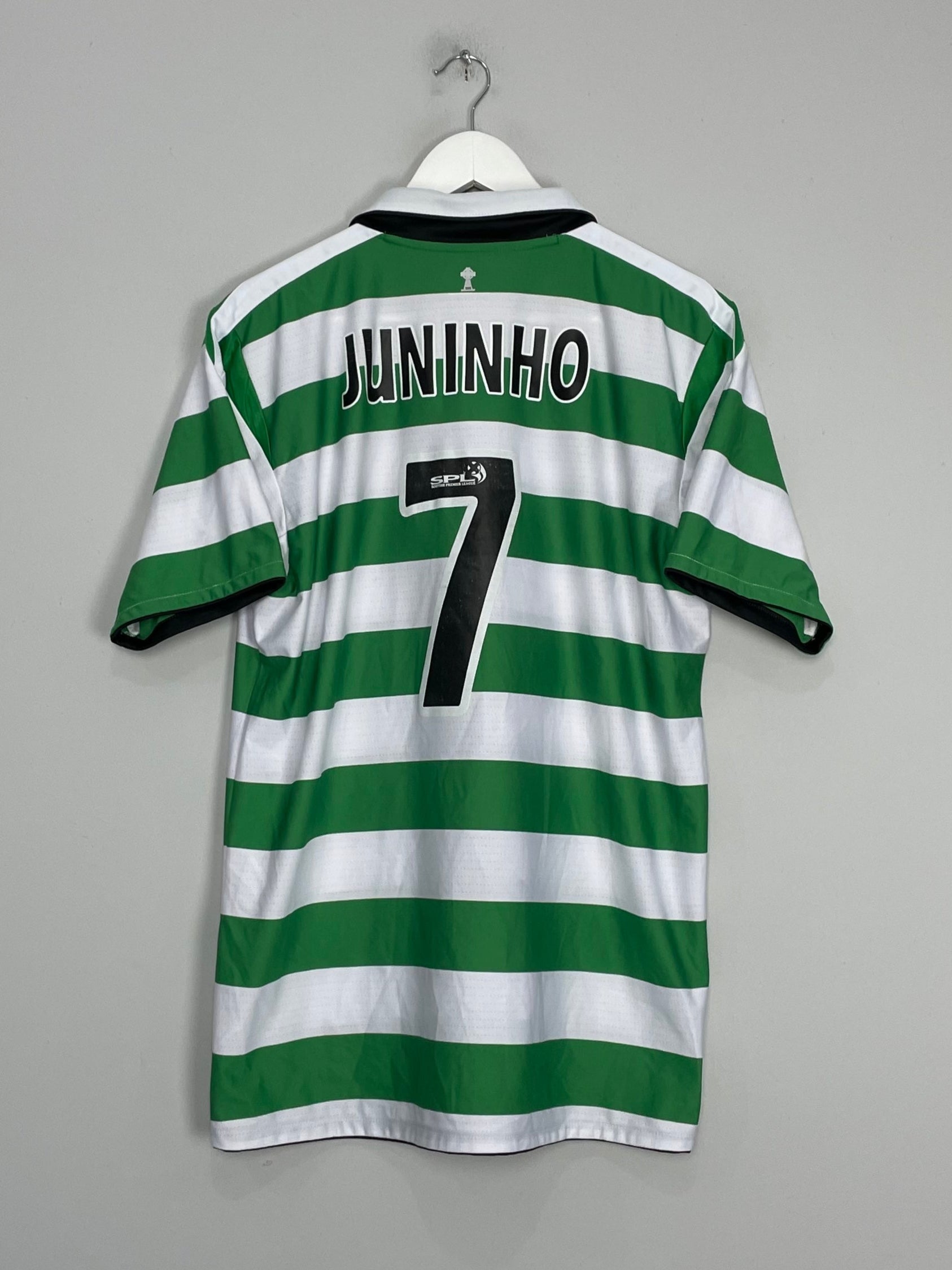 Shop 2004/05 CELTIC JUNINHO #7 *SQUAD SIGNED* HOME SHIRT (L) UMBRO, classic football shirts, vintage football shirts & retro soccer jerseys at Cult Kits