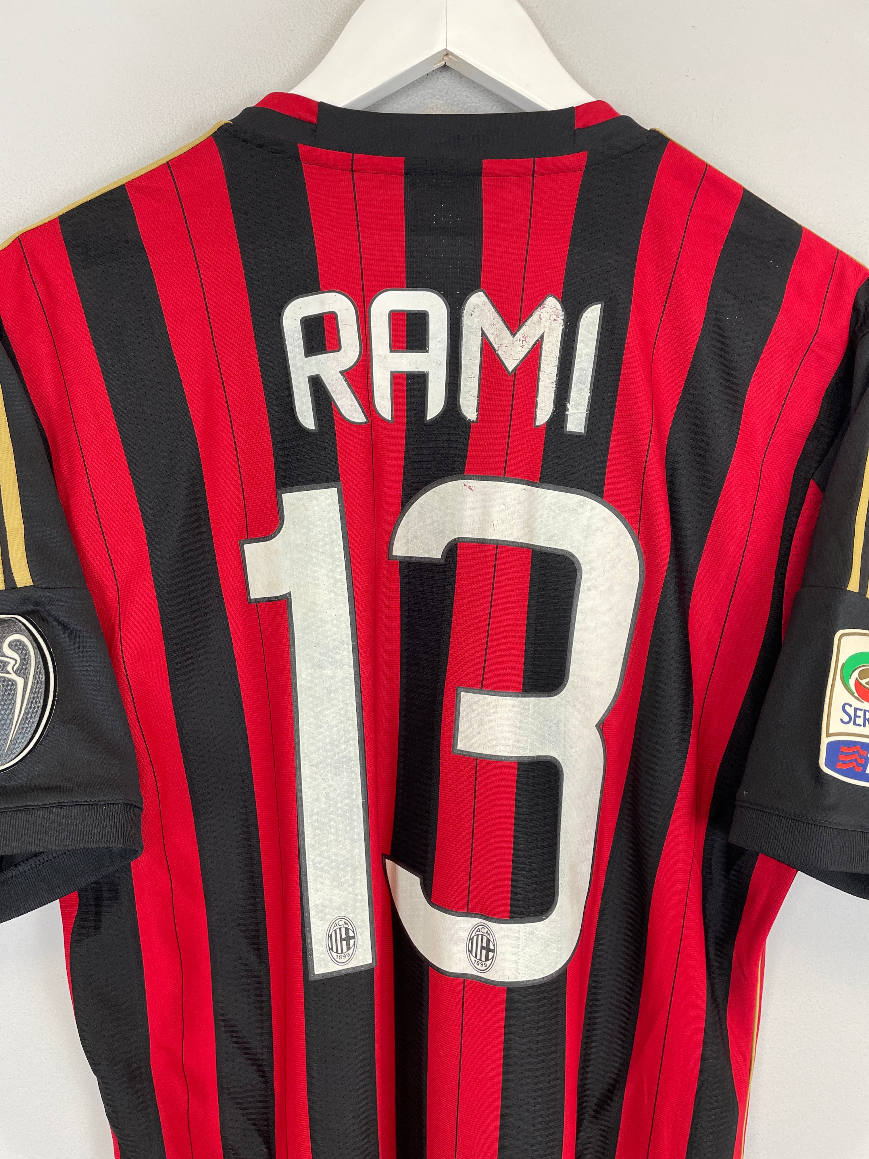 Shop 2013/14 AC MILAN RAMI #13 *PLAYER ISSUE* HOME SHIRT (XL) ADIDAS, classic football shirts, vintage football shirts & retro soccer jerseys at Cult Kits