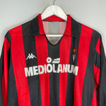Shop 1989/90 AC MILAN #9 L/S HOME SHIRT (L) KAPPA, classic football shirts, vintage football shirts & retro soccer jerseys at Cult Kits