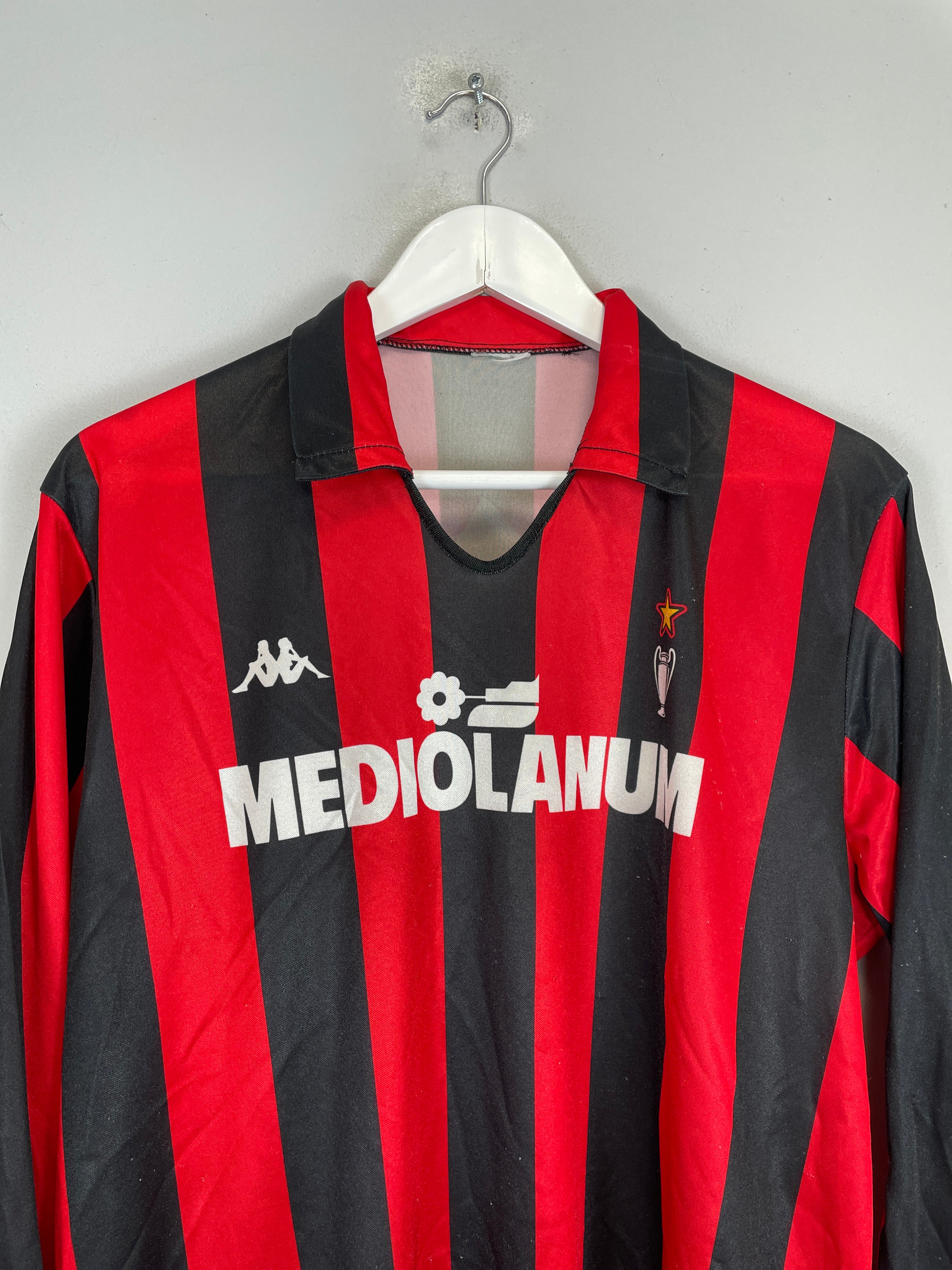 Shop 1989/90 AC MILAN #9 L/S HOME SHIRT (L) KAPPA, classic football shirts, vintage football shirts & retro soccer jerseys at Cult Kits