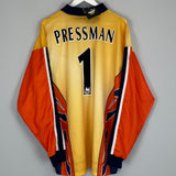 Shop 1997/98 SHEFFIELD WEDNESDAY PRESSMAN #1 *BNWT* GK SHIRT (XL) PUMA, classic football shirts, vintage football shirts & retro soccer jerseys at Cult Kits