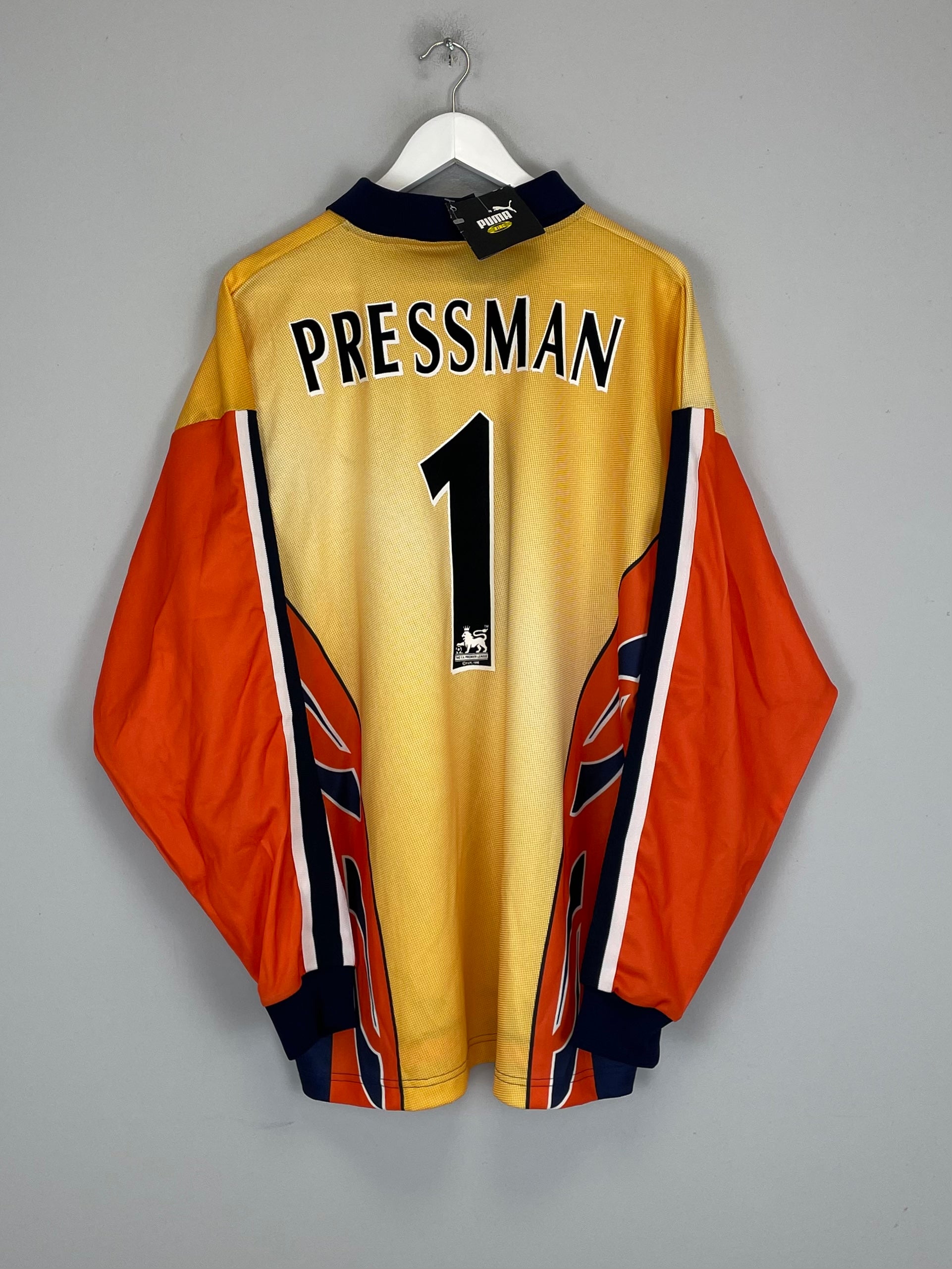 Shop 1997/98 SHEFFIELD WEDNESDAY PRESSMAN #1 *BNWT* GK SHIRT (XL) PUMA, classic football shirts, vintage football shirts & retro soccer jerseys at Cult Kits