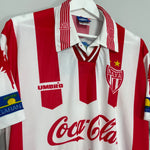 Shop 1998/99 NECAXA HOME SHIRT (XL) UMBRO, classic football shirts, vintage football shirts & retro soccer jerseys at Cult Kits