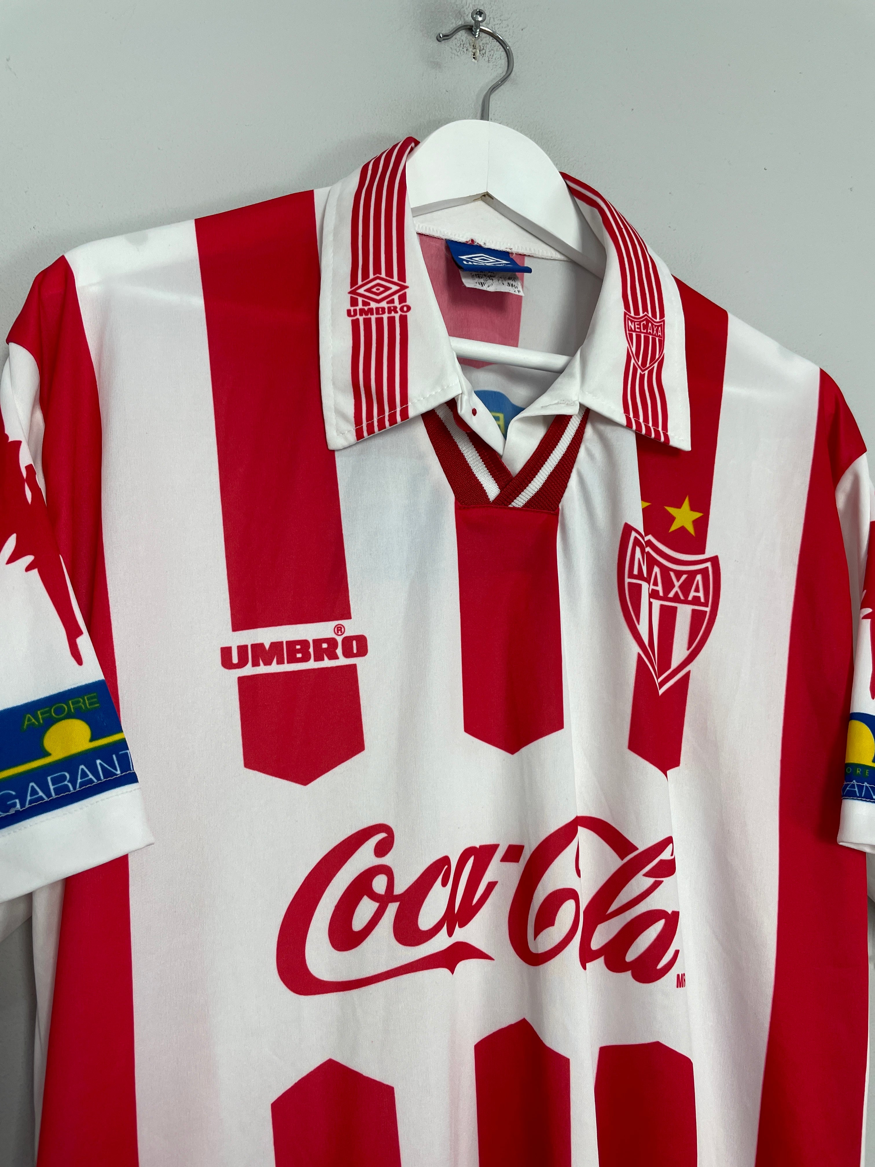 Shop 1998/99 NECAXA HOME SHIRT (XL) UMBRO, classic football shirts, vintage football shirts & retro soccer jerseys at Cult Kits