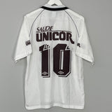 Shop 1998/99 SANTOS #10 HOME SHIRT (M) UMBRO, classic football shirts, vintage football shirts & retro soccer jerseys at Cult Kits