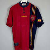 Shop 1996/98 SPAIN HOME SHIRT (M) ADIDAS, classic football shirts, vintage football shirts & retro soccer jerseys at Cult Kits