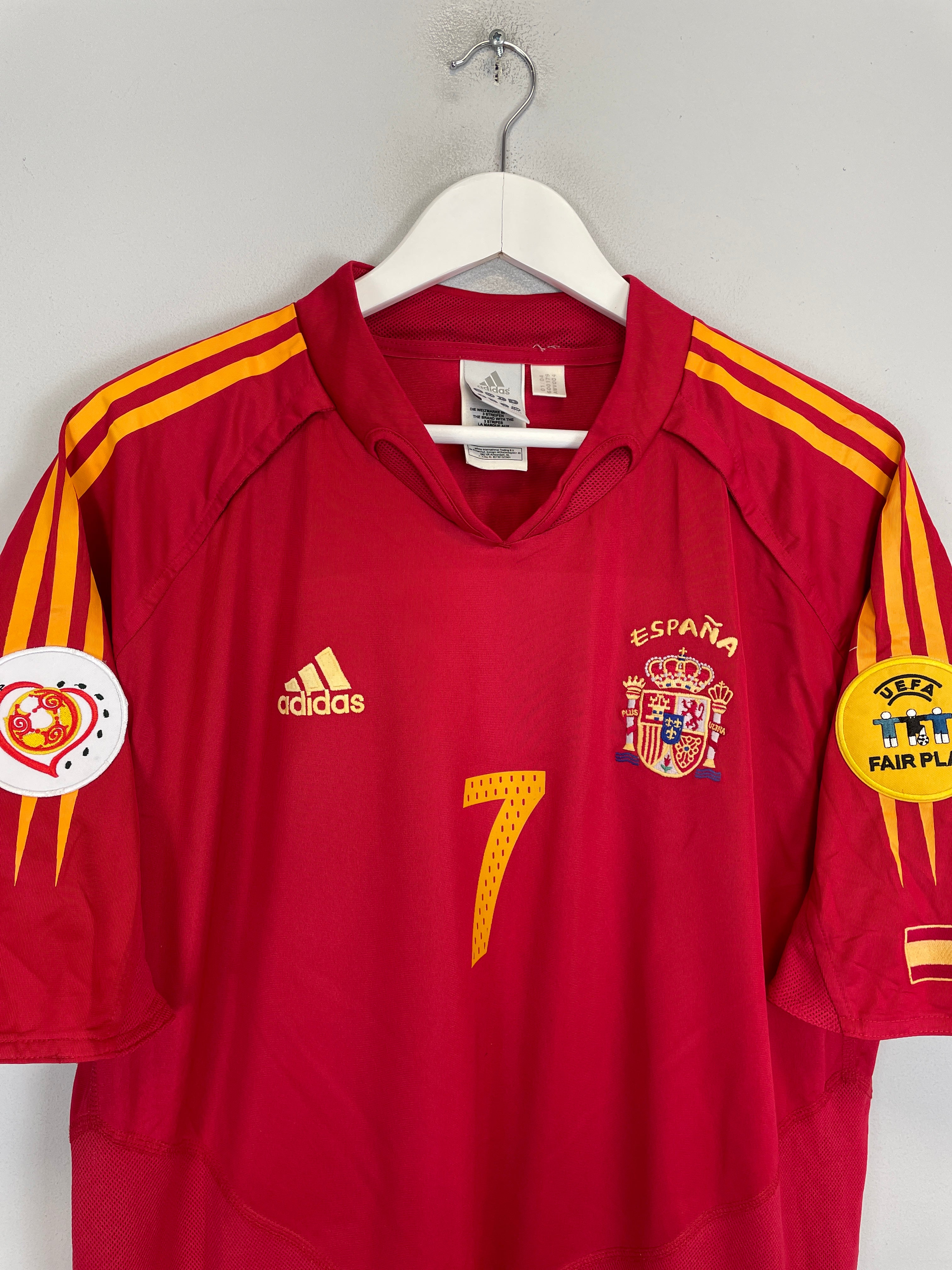 Shop 2004/06 SPAIN RAUL #7 HOME SHIRT (XL) ADIDAS, classic football shirts, vintage football shirts & retro soccer jerseys at Cult Kits