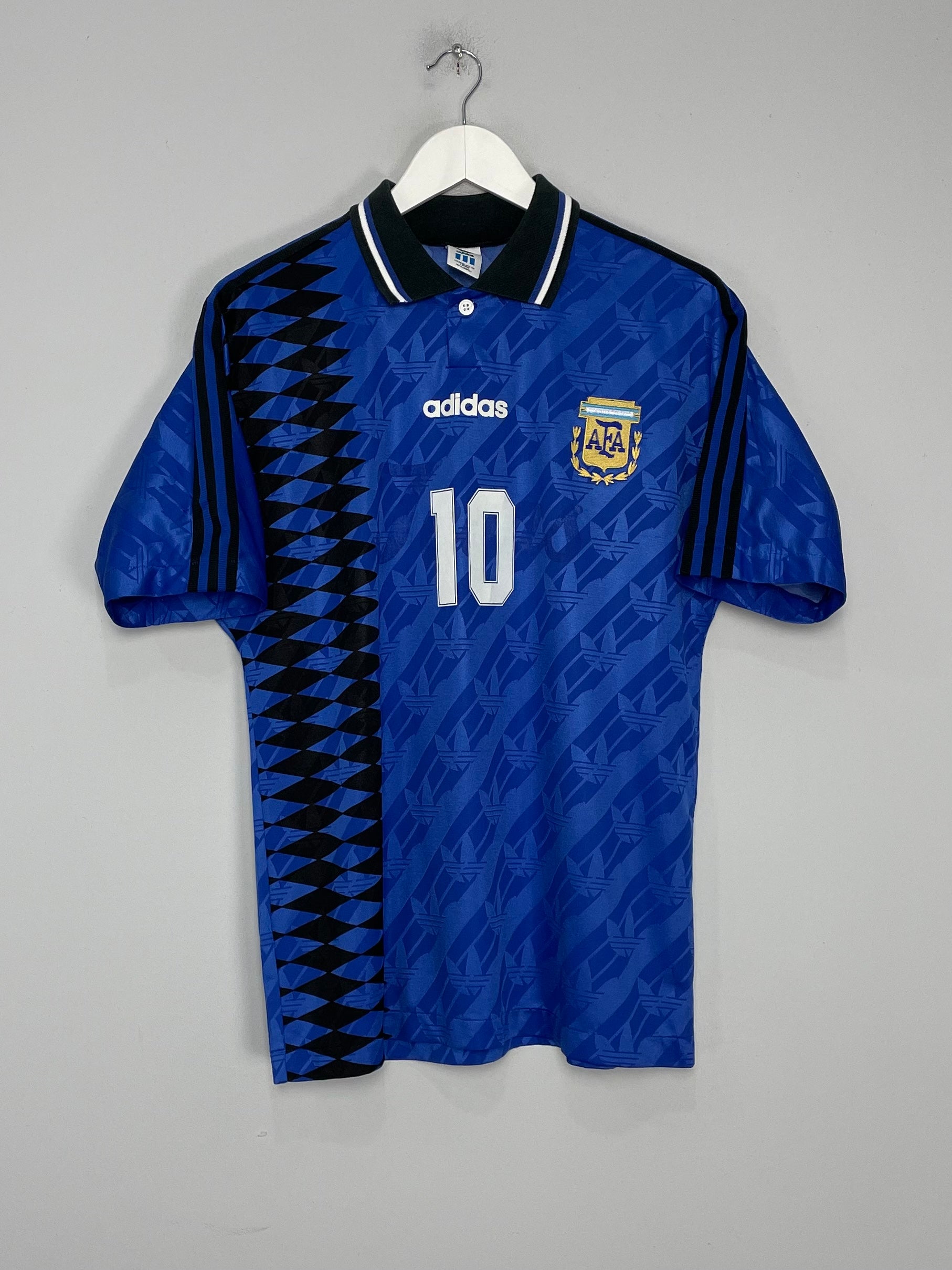 Shop 1994 ARGENTINA MARADONA #10 AWAY SHIRT (M) ADIDAS, classic football shirts, vintage football shirts & retro soccer jerseys at Cult Kits