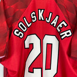 Shop 1996/98 MANCHESTER UNITED SOLSKJAER #20 HOME SHIRT (XL) UMBRO, classic football shirts, vintage football shirts & retro soccer jerseys at Cult Kits