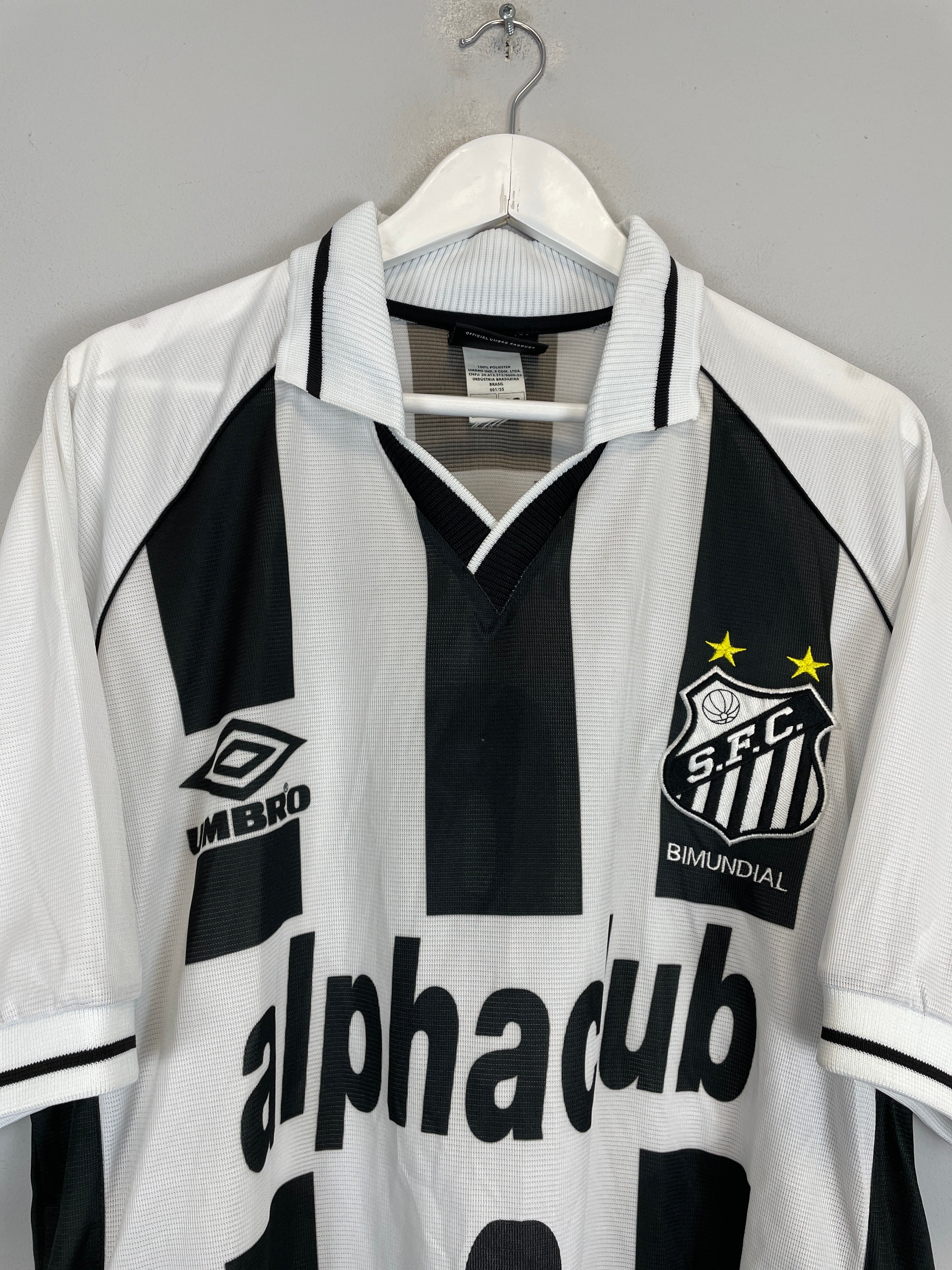 Shop 2000 SANTOS #9 HOME SHIRT (XL) UMBRO, classic football shirts, vintage football shirts & retro soccer jerseys at Cult Kits