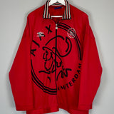 Shop 1995/96 AJAX TRACK JACKET (XL) UMBRO, classic football shirts, vintage football shirts & retro soccer jerseys at Cult Kits