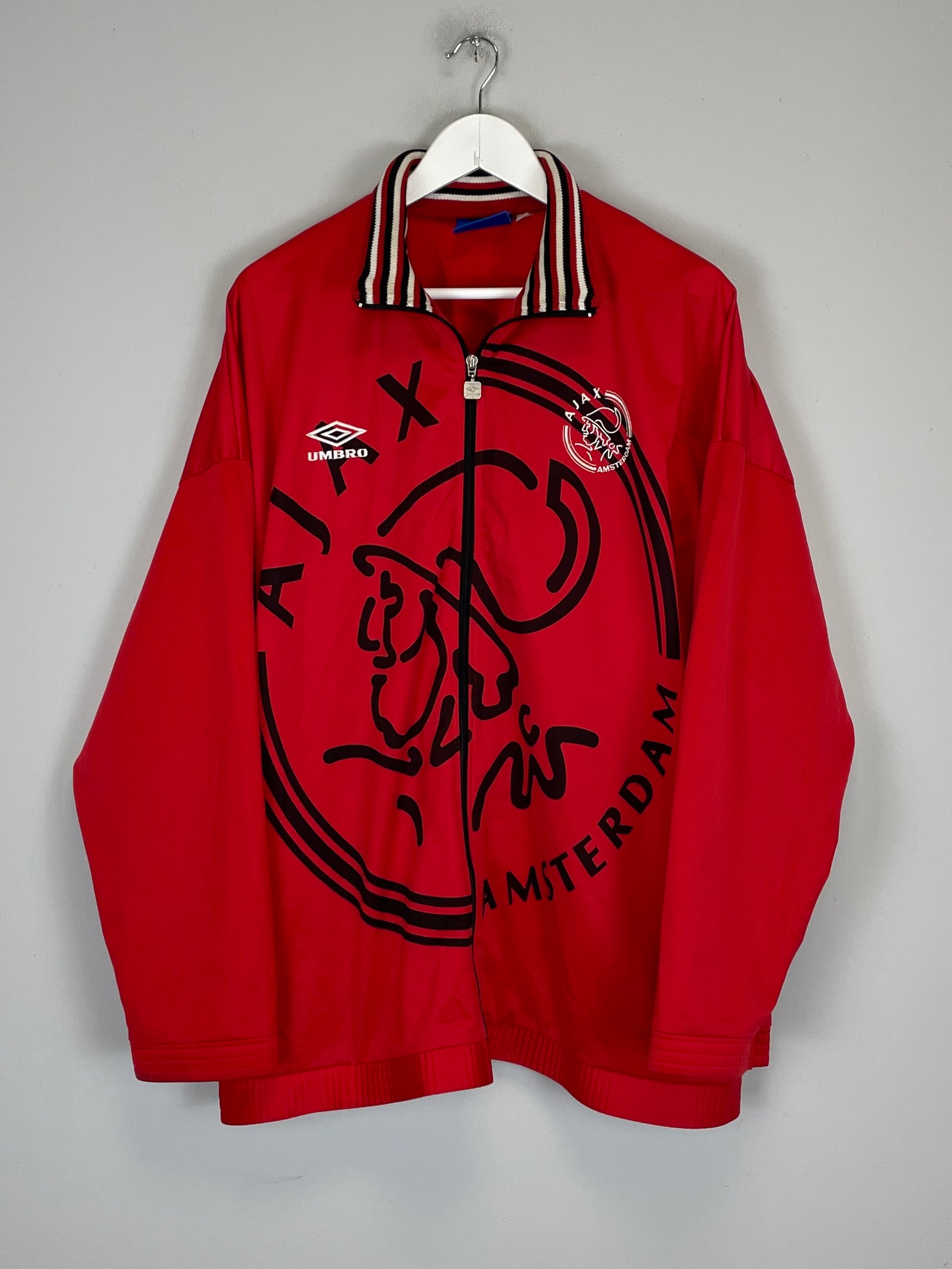 Shop 1995/96 AJAX TRACK JACKET (XL) UMBRO, classic football shirts, vintage football shirts & retro soccer jerseys at Cult Kits