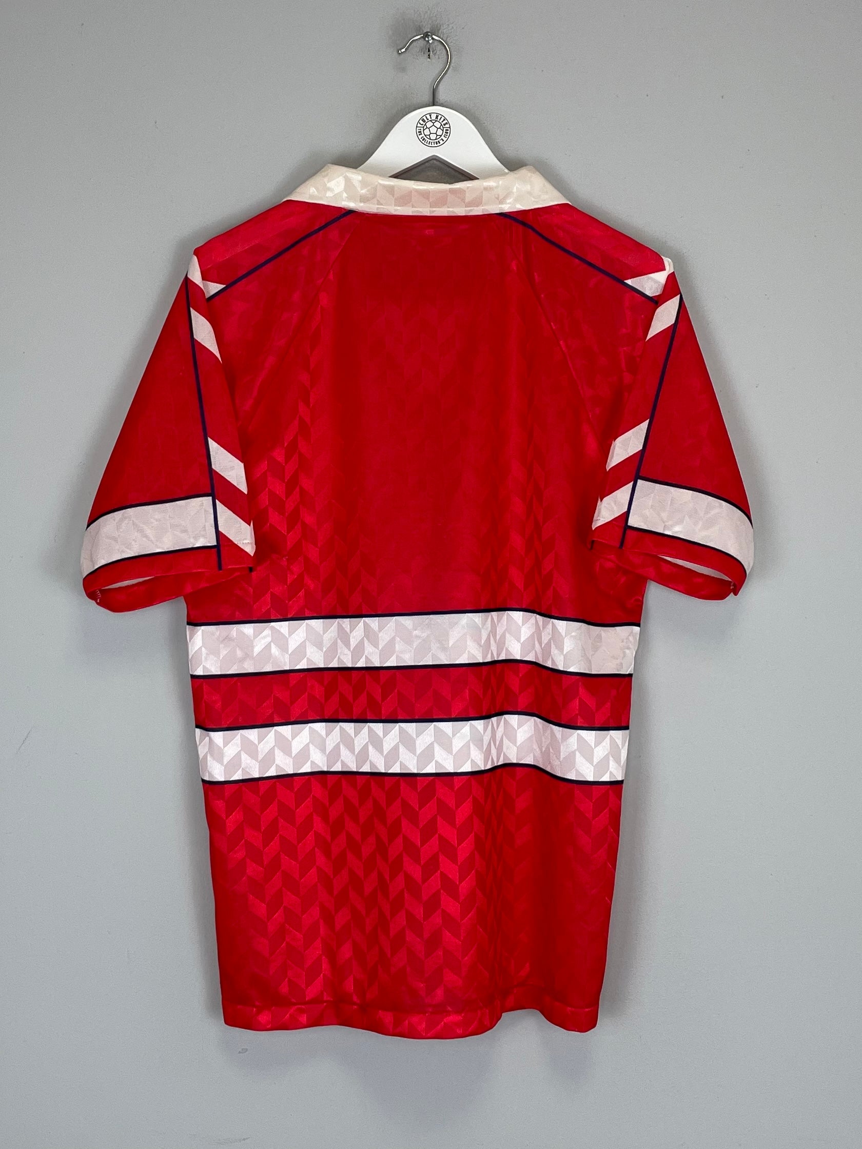 Shop 1988/90 DENMARK HOME SHIRT (L) HUMMEL, classic football shirts, vintage football shirts & retro soccer jerseys at Cult Kits