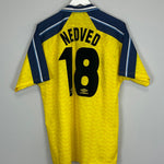 Shop 1996/98 LAZIO NEDVED #18 AWAY SHIRT (XL) UMBRO, classic football shirts, vintage football shirts & retro soccer jerseys at Cult Kits