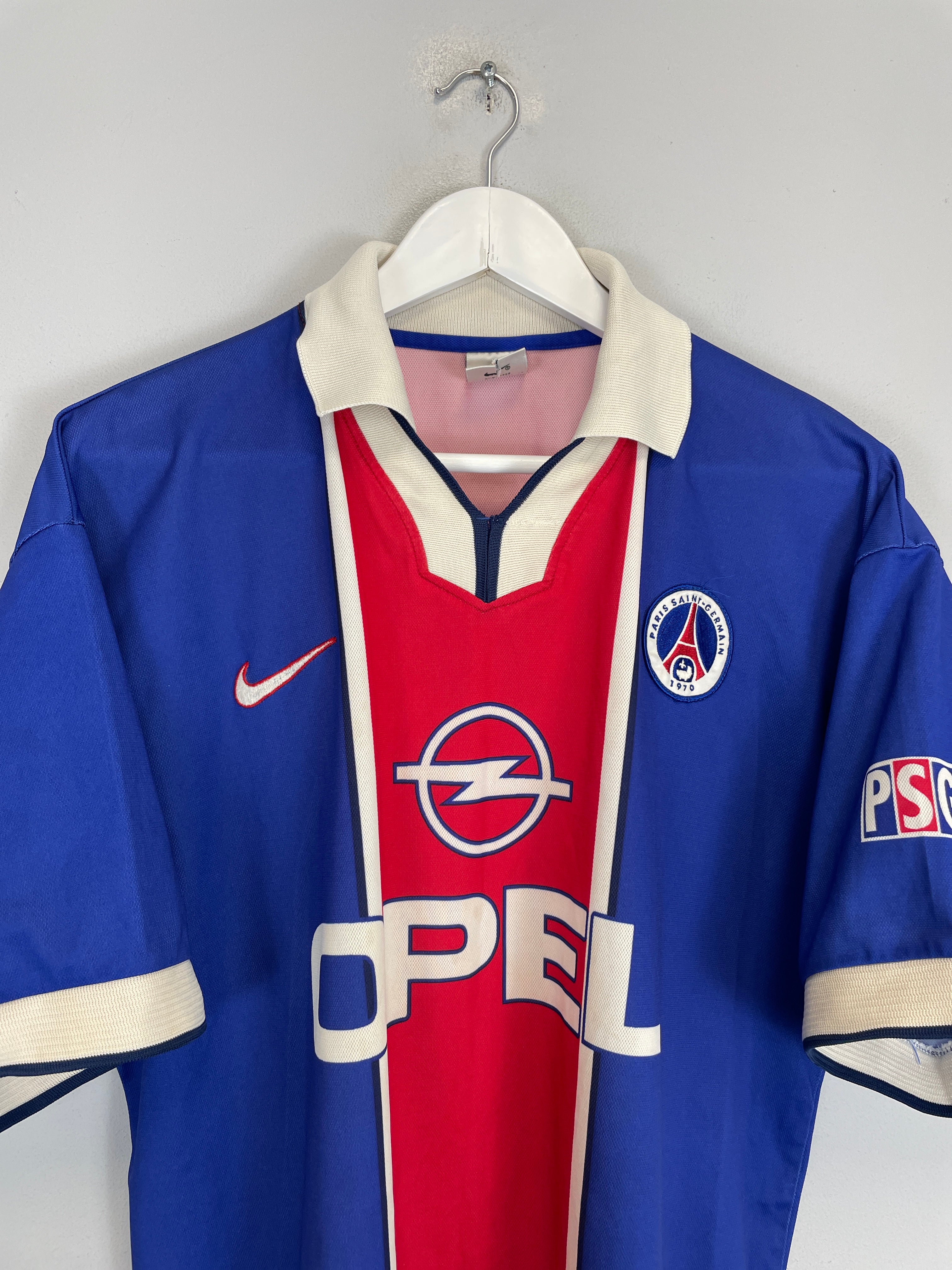 Shop 1997/98 PSG HOME SHIRT (XL) NIKE, classic football shirts, vintage football shirts & retro soccer jerseys at Cult Kits