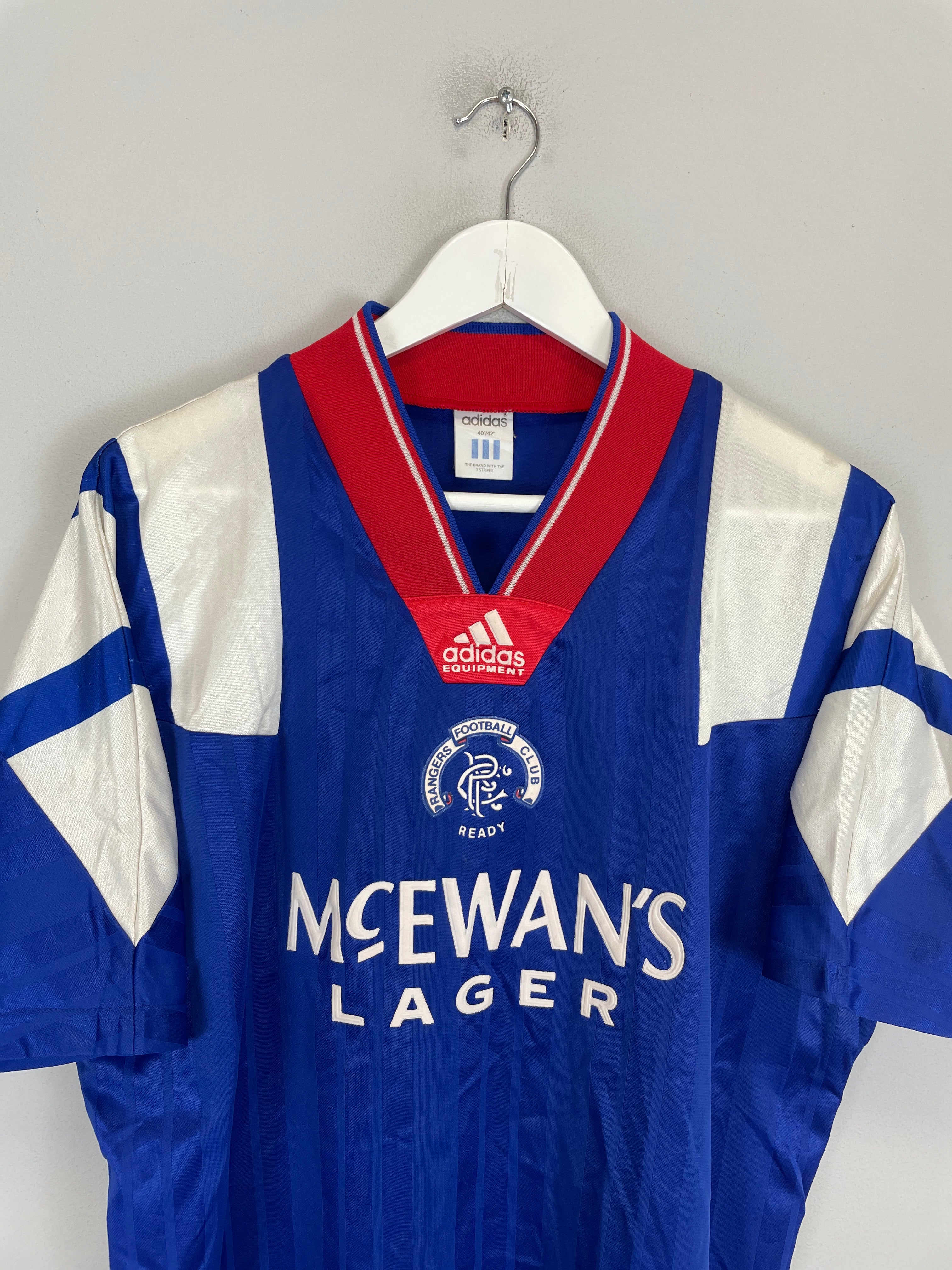 Shop 1992/94 RANGERS HOME SHIRT (M) ADIDAS, classic football shirts, vintage football shirts & retro soccer jerseys at Cult Kits