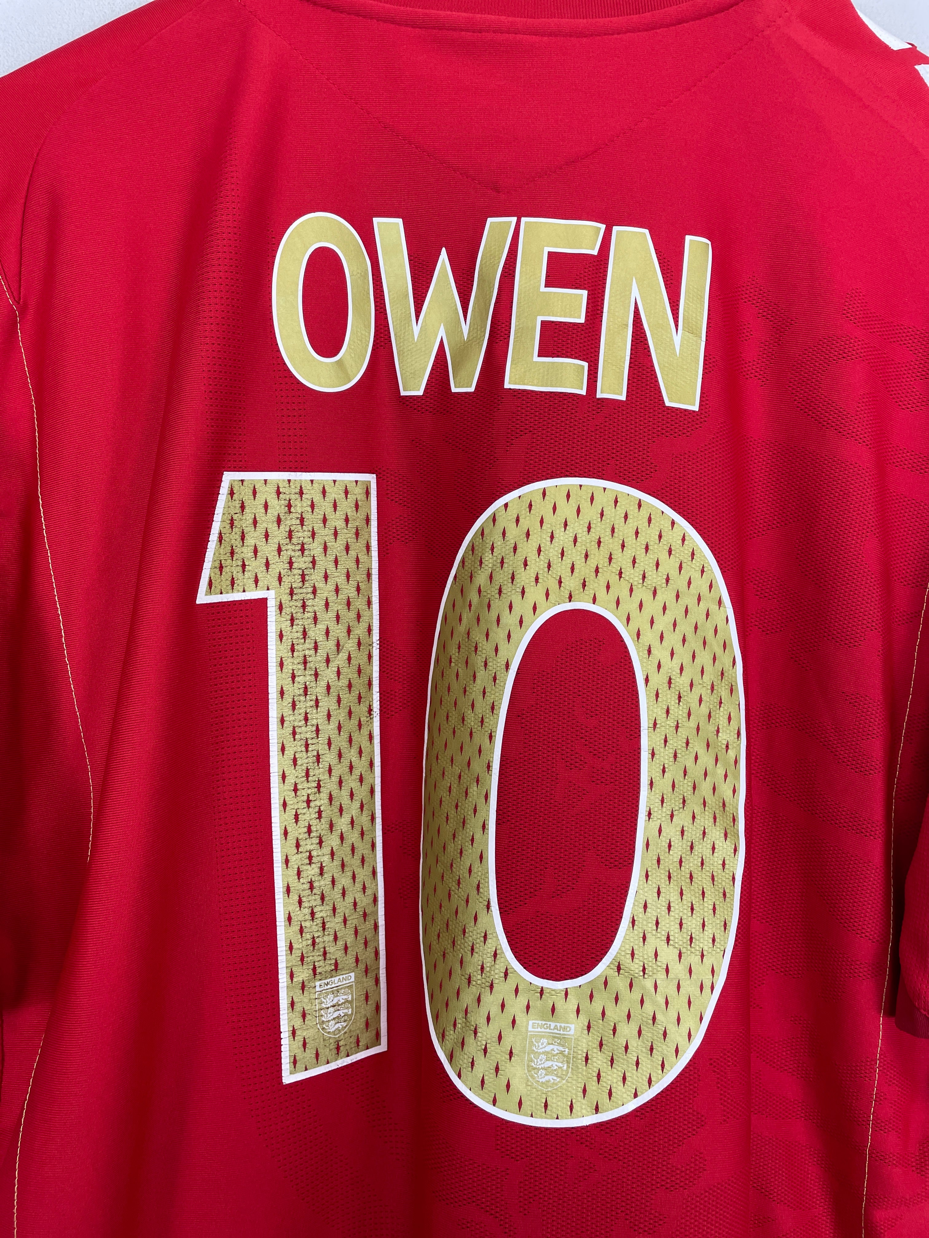 Shop 2006/08 ENGLAND OWEN #10 AWAY SHIRT (XL) UMBRO, classic football shirts, vintage football shirts & retro soccer jerseys at Cult Kits