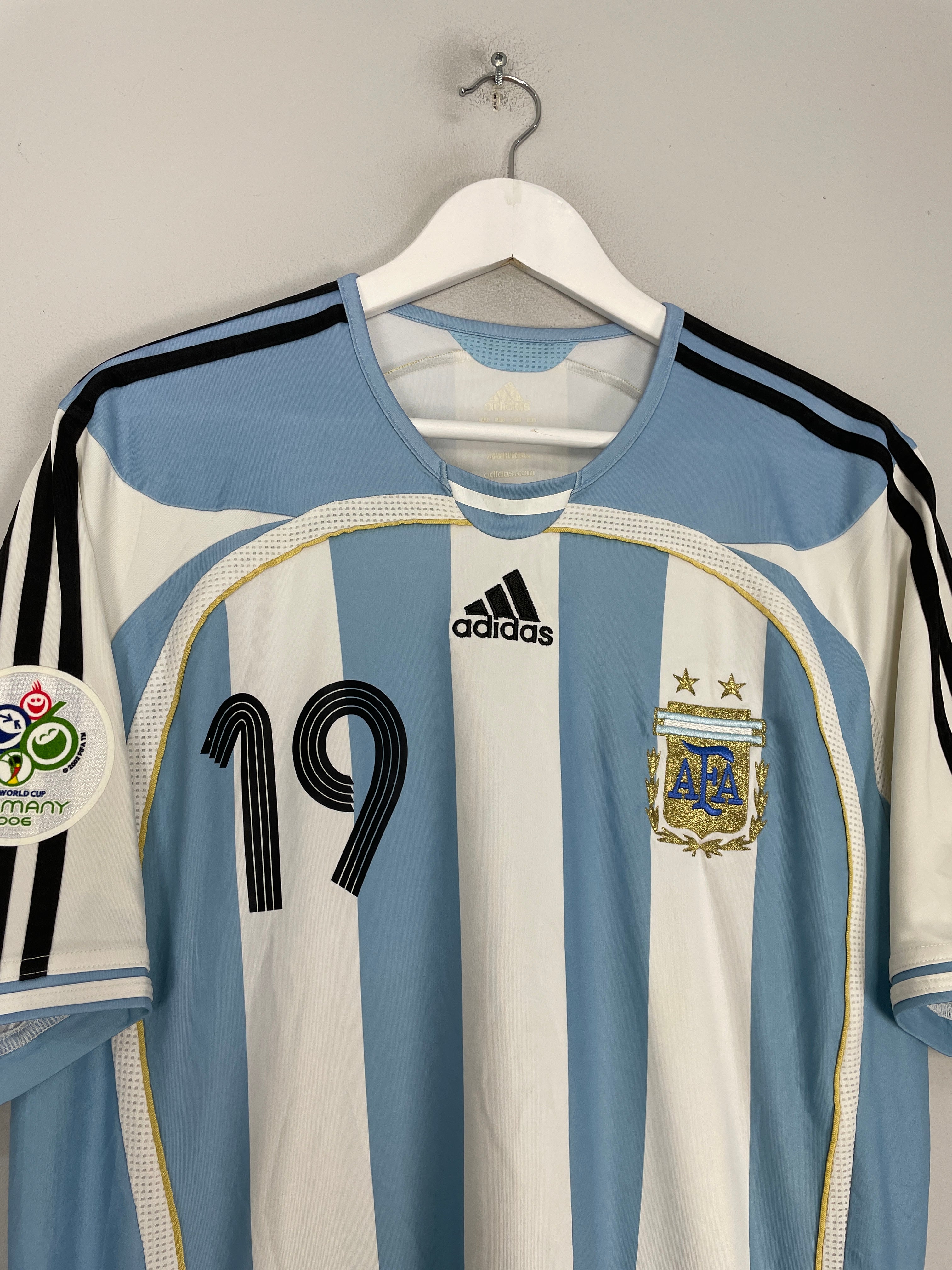 Shop 2006/07 ARGENTINA MESSI #19 HOME SHIRT (L) ADIDAS, classic football shirts, vintage football shirts & retro soccer jerseys at Cult Kits