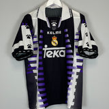 Shop 1997/98 REAL MADRID MIJATOVIC #8 AWAY SHIRT (L) KELME, classic football shirts, vintage football shirts & retro soccer jerseys at Cult Kits