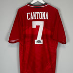 Shop 1994/96 MANCHESTER UNITED CANTONA #7 HOME SHIRT (XL) UMBRO, classic football shirts, vintage football shirts & retro soccer jerseys at Cult Kits