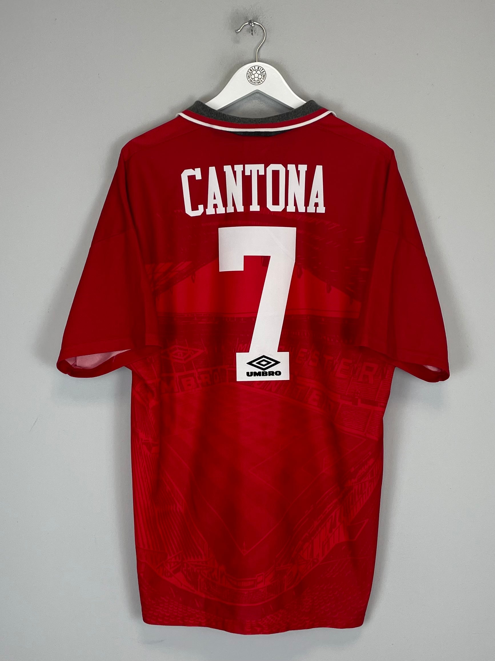 Shop 1994/96 MANCHESTER UNITED CANTONA #7 HOME SHIRT (XL) UMBRO, classic football shirts, vintage football shirts & retro soccer jerseys at Cult Kits