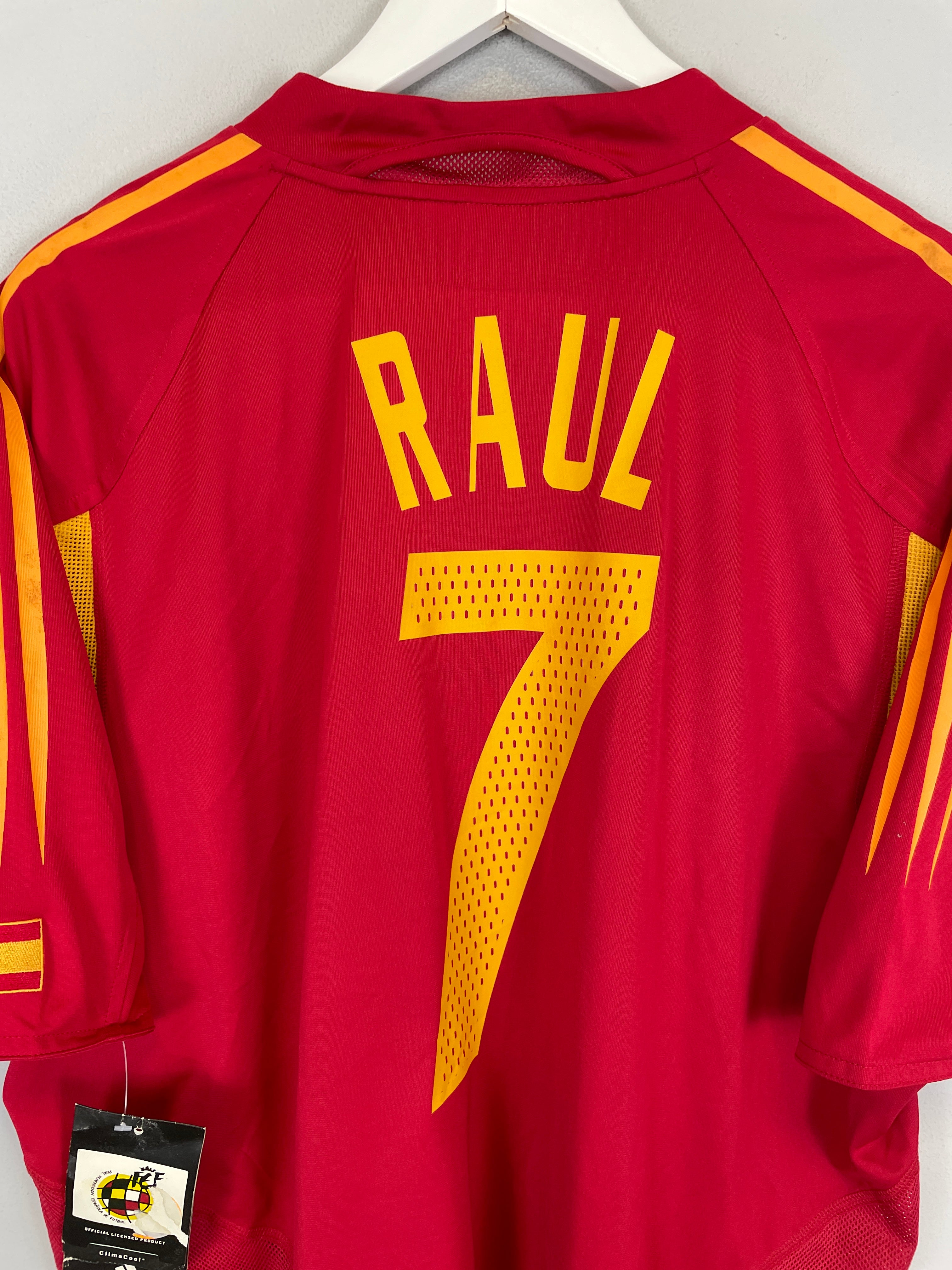 Shop 2004/06 SPAIN RAUL #7 *BNWT* HOME SHIRT (XL) ADIDAS, classic football shirts, vintage football shirts & retro soccer jerseys at Cult Kits