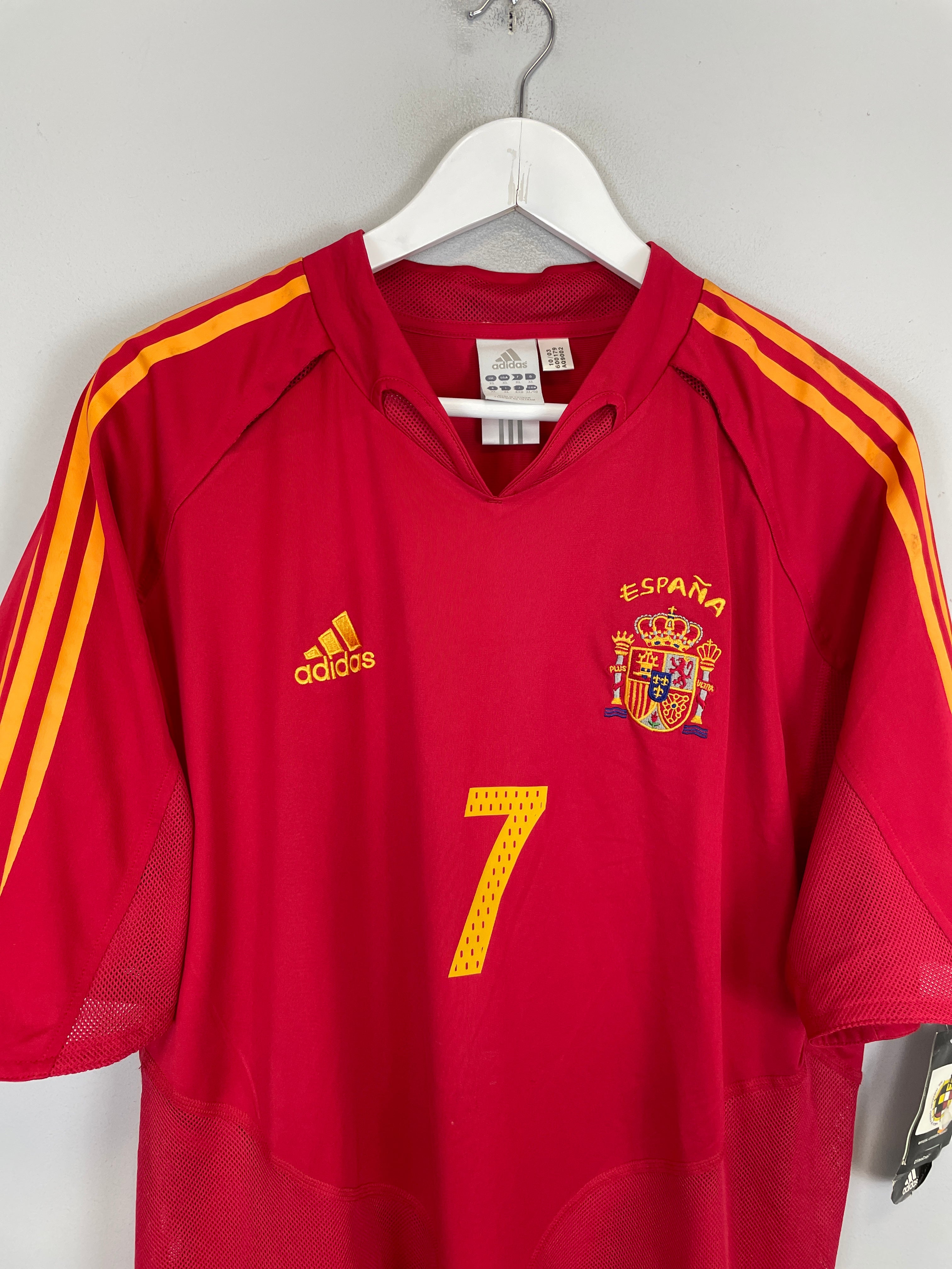 Shop 2004/06 SPAIN RAUL #7 *BNWT* HOME SHIRT (XL) ADIDAS, classic football shirts, vintage football shirts & retro soccer jerseys at Cult Kits