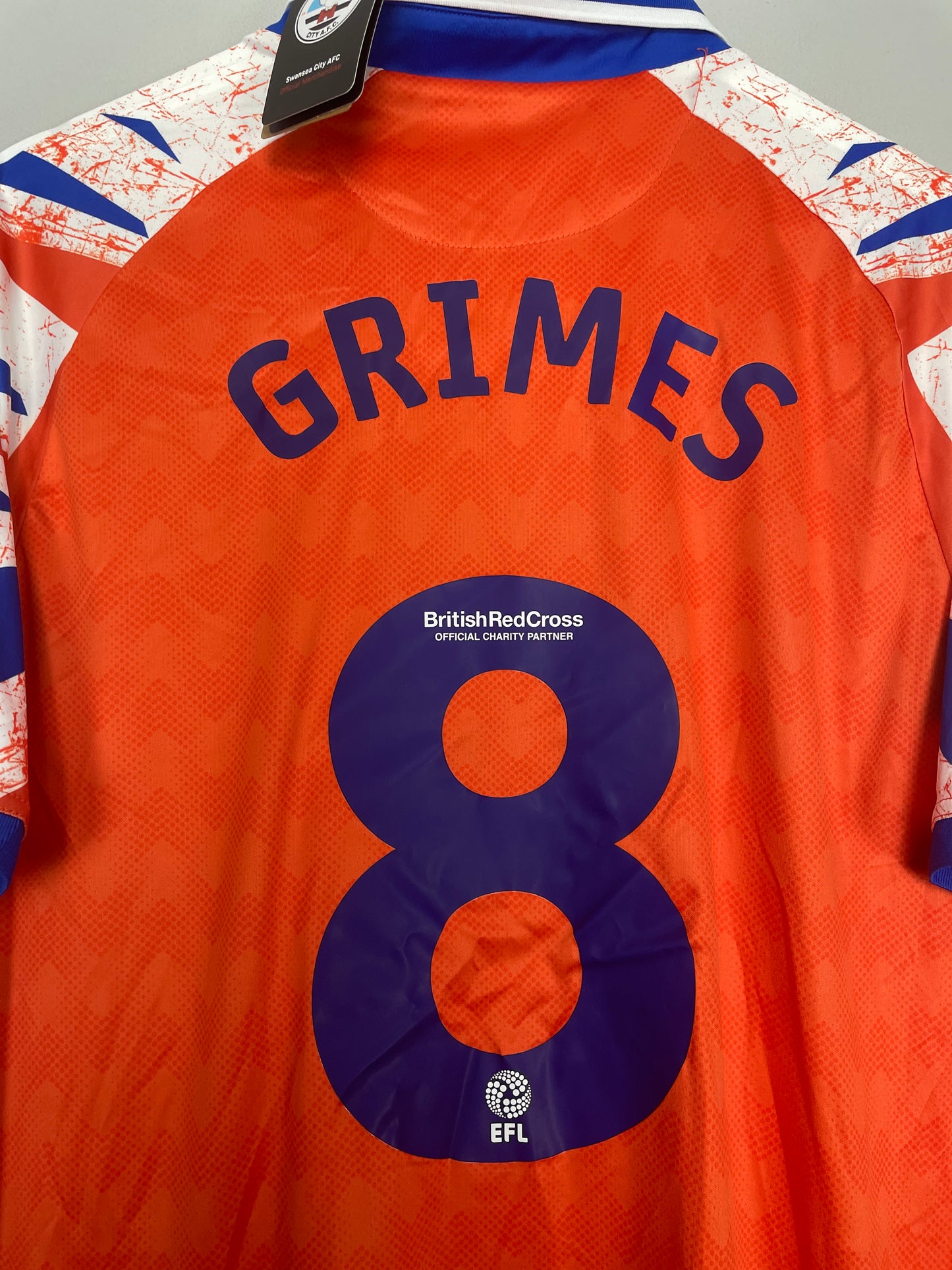 2022/23 SWANSEA GRIMES #8 *BNWT* AWAY SHIRT (XXL) JOMA
