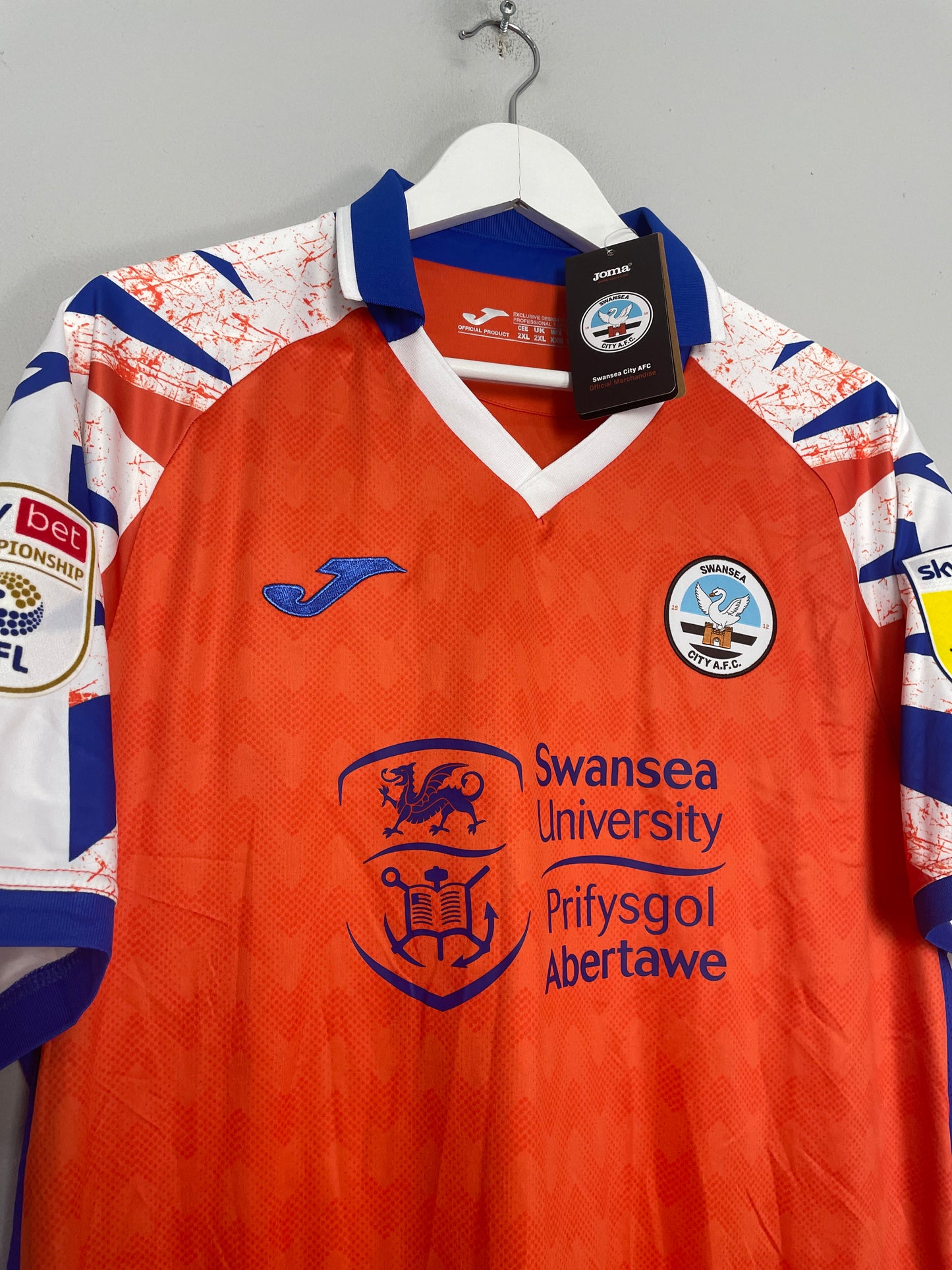 2022/23 SWANSEA GRIMES #8 *BNWT* AWAY SHIRT (XXL) JOMA