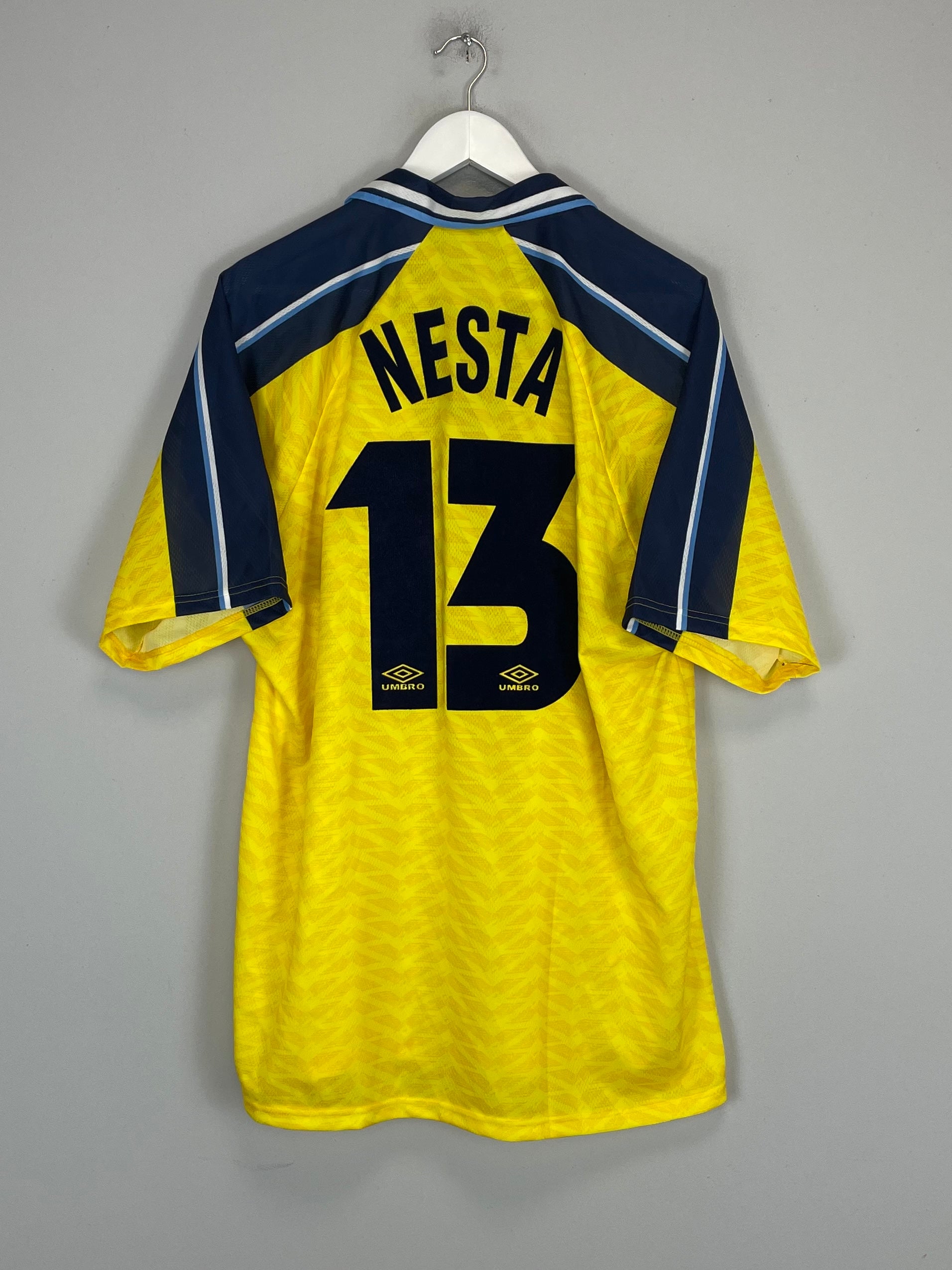Shop 1996/97 LAZIO NESTA #13 AWAY SHIRT (XL) UMBRO, classic football shirts, vintage football shirts & retro soccer jerseys at Cult Kits