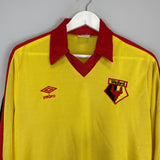 Shop 1978/92 WATFORD L/S HOME SHIRT (M) UMBRO, classic football shirts, vintage football shirts & retro soccer jerseys at Cult Kits