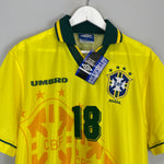 Shop 1994/95 BRAZIL RONALDINHO #18 *BNWT* HOME SHIRT (M) UMBRO, classic football shirts, vintage football shirts & retro soccer jerseys at Cult Kits