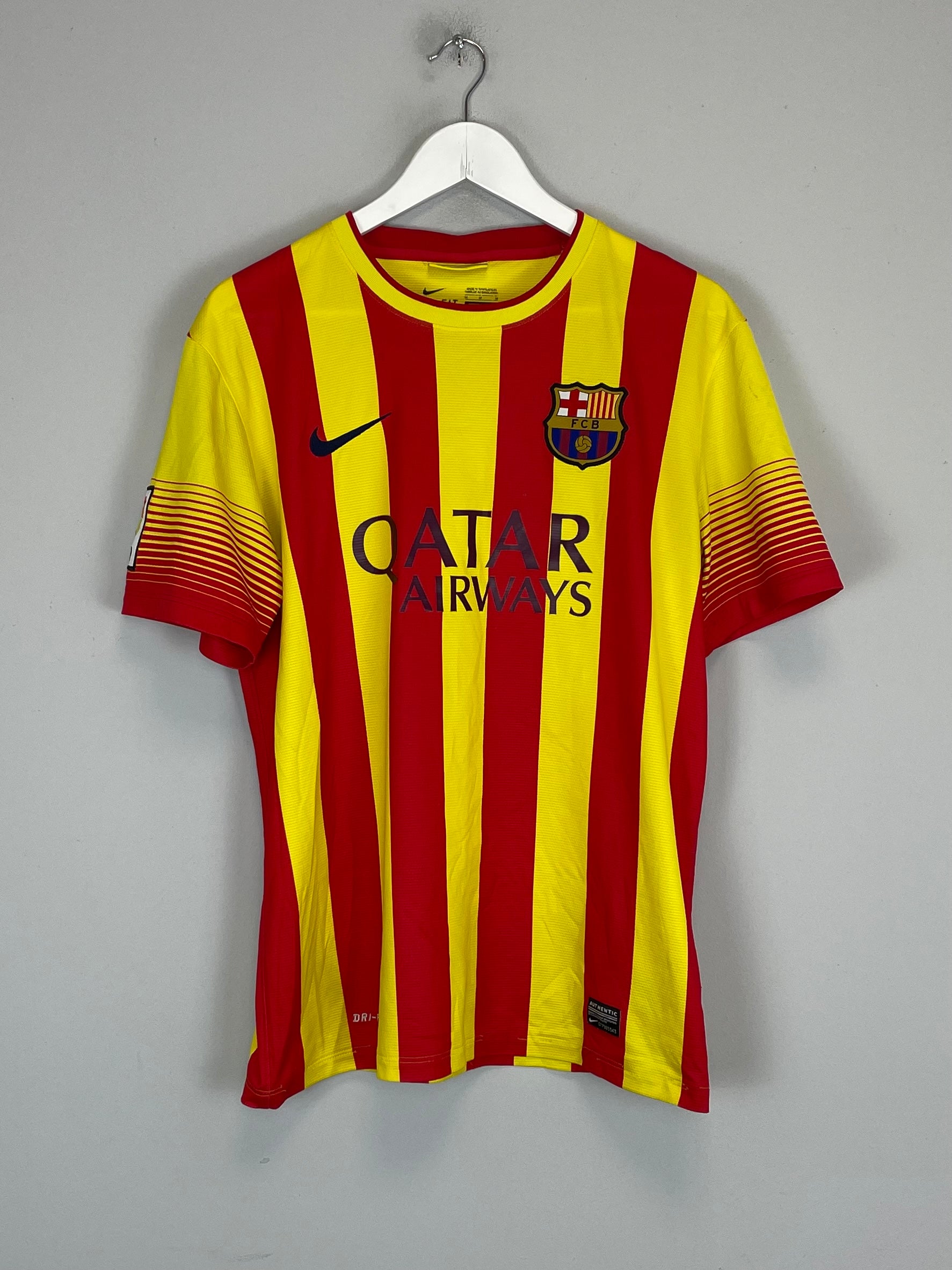 Shop 2013/14 BARCELONA MESSI #10 AWAY SHIRT (M) NIKE, classic football shirts, vintage football shirts & retro soccer jerseys at Cult Kits